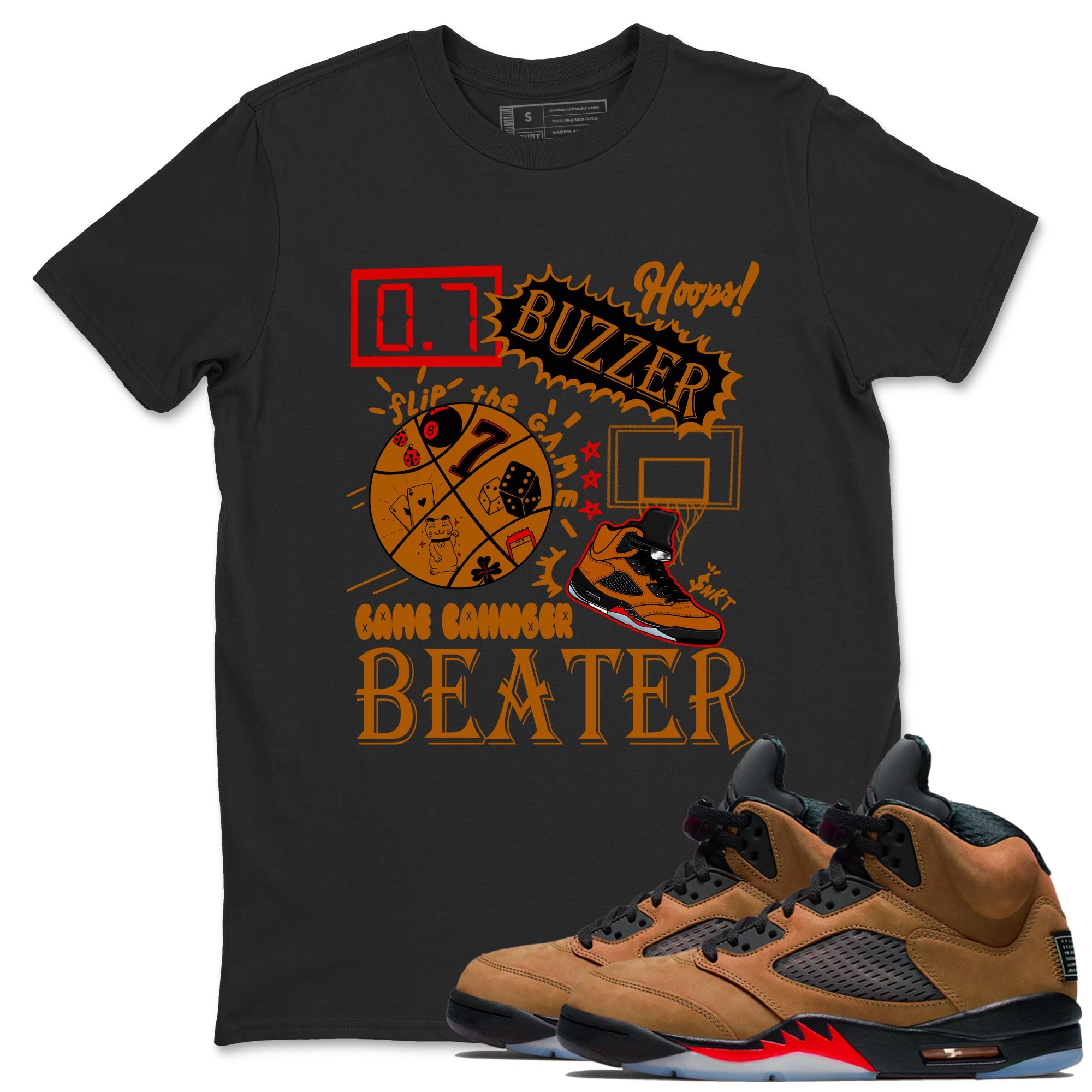 5s Archaeo Brown shirts to match jordans Game Changer sneaker match tees Air Jordan 5 Archaeo Brown match shoes to clothes Drip Gear Zone unisex cotton Black 1 shirts