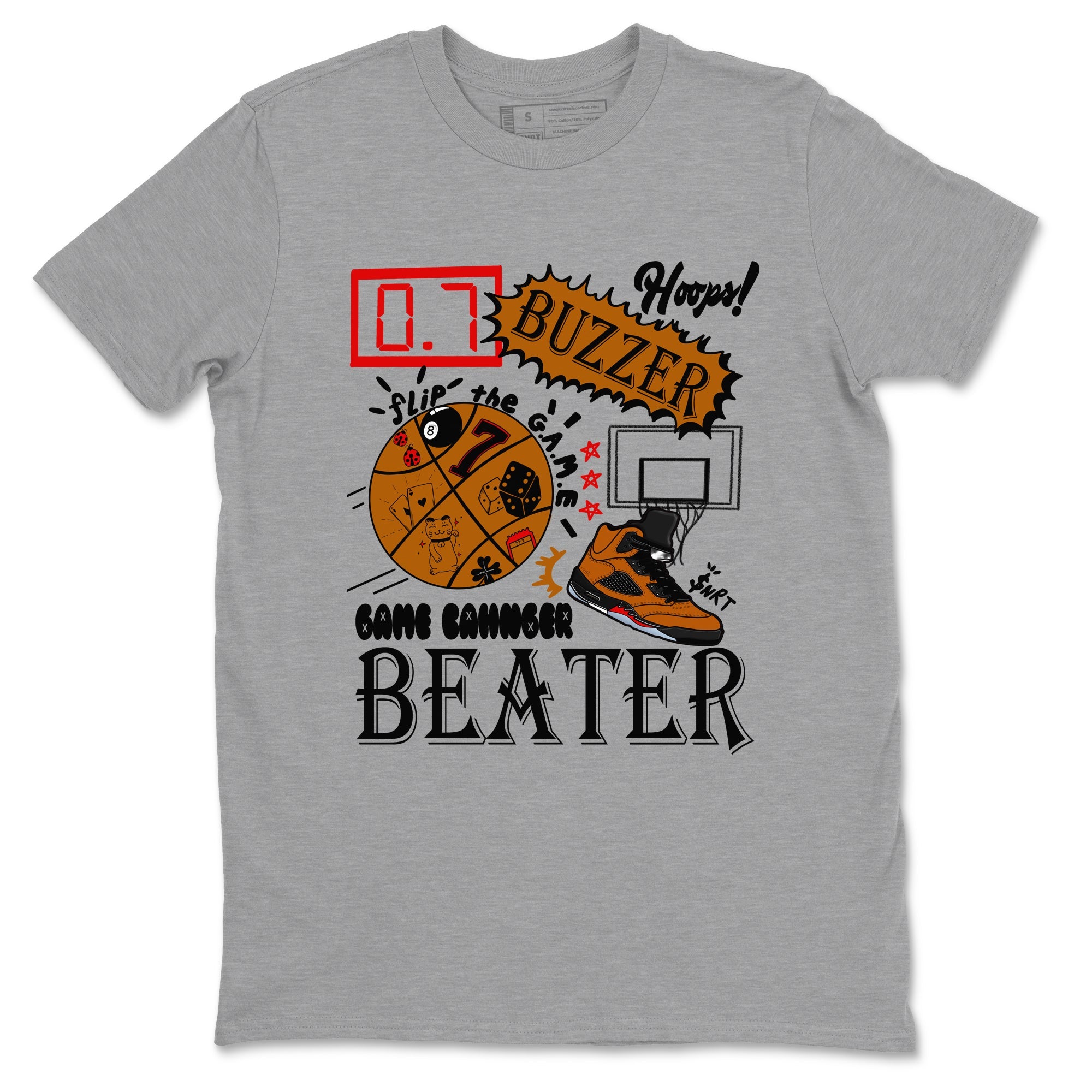 5s Archaeo Brown shirts to match jordans Game Changer sneaker match tees Air Jordan 5 Archaeo Brown match shoes to clothes Drip Gear Zone unisex cotton Heather Grey 2 shirts