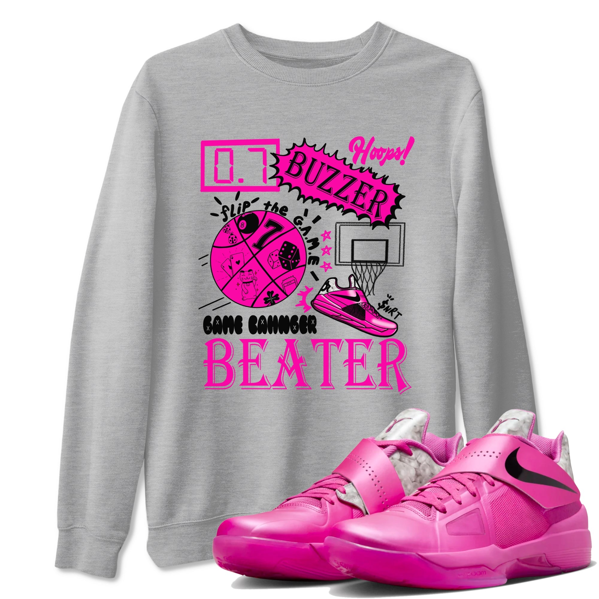 Nike KD 4 Retro Aunt Pearl shirts to match jordans Game Changer sneaker match tees Nike KD 4 Aunt Pearl match shoes to clothes Drip Gear Zone unisex cotton Heather Grey 1 shirts