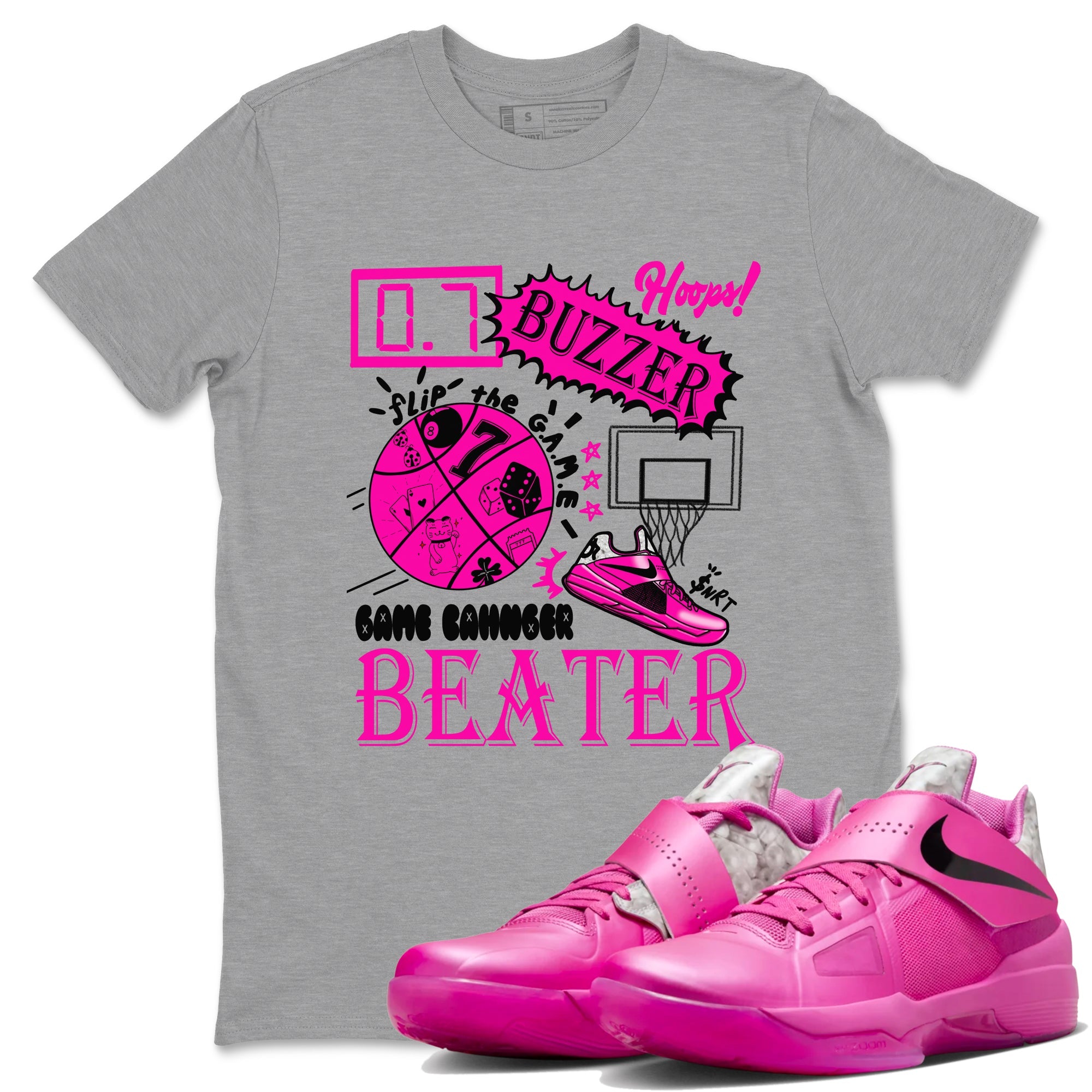Nike KD 4 Retro Aunt Pearl shirts to match jordans Game Changer sneaker match tees Nike KD 4 Aunt Pearl match shoes to clothes Drip Gear Zone unisex cotton Heather Grey 1 shirts