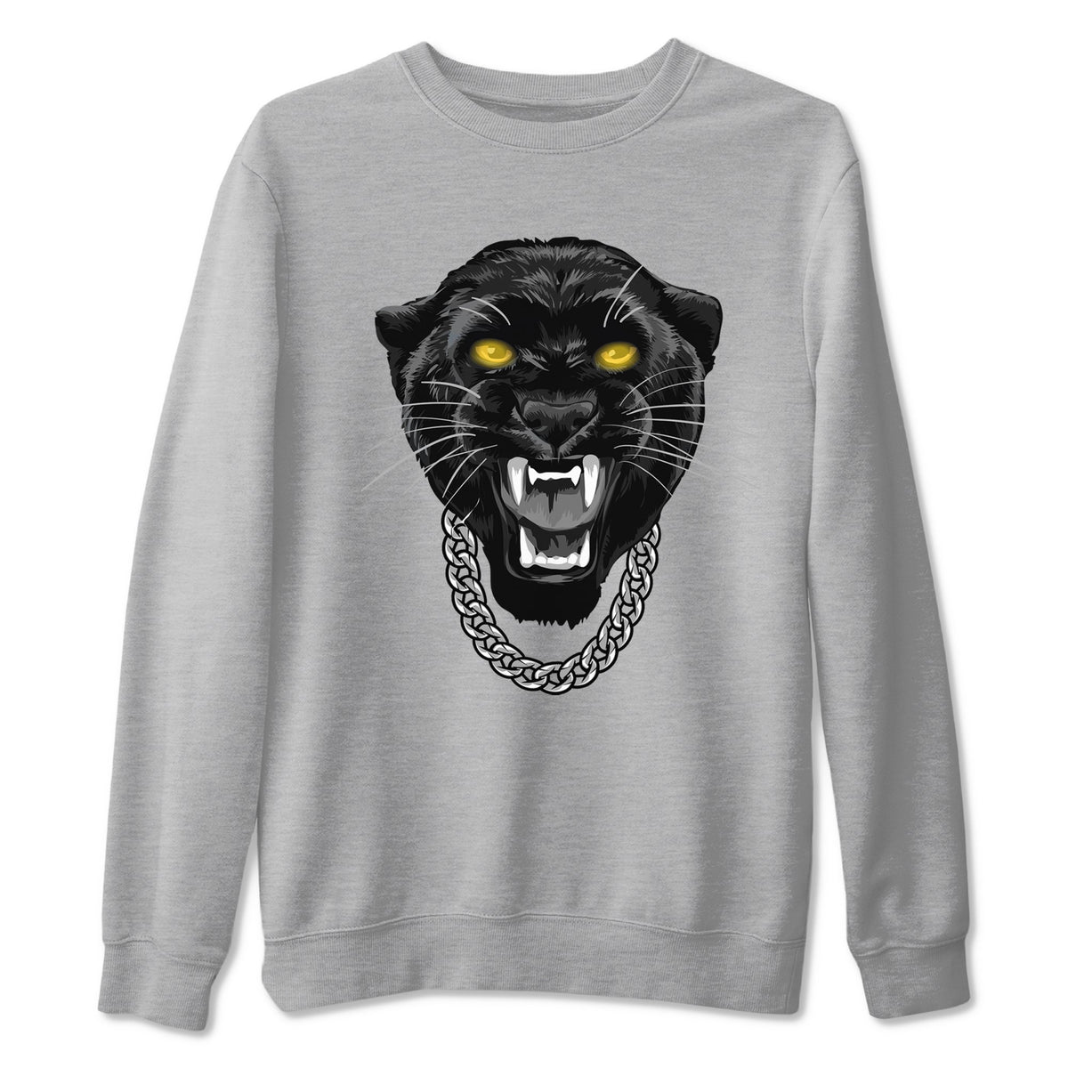 Air Jordan 5 Retro Black Cat Shirts To Match Jordans Gangster Black Cat Sneaker Shirts 5 Black Cat Drip Gear Zone Unisex Cotton Crew Neck Heather Grey 2 crew neck shirts