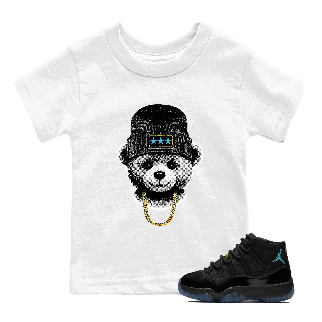 Sneaker Threads  Sneaker Tees To Match Air Jordan 11 Retro Gamma  Gangster Teddy Youth Graphic Tee White 1. Perfect for Jordan releases 2025 colorways.
