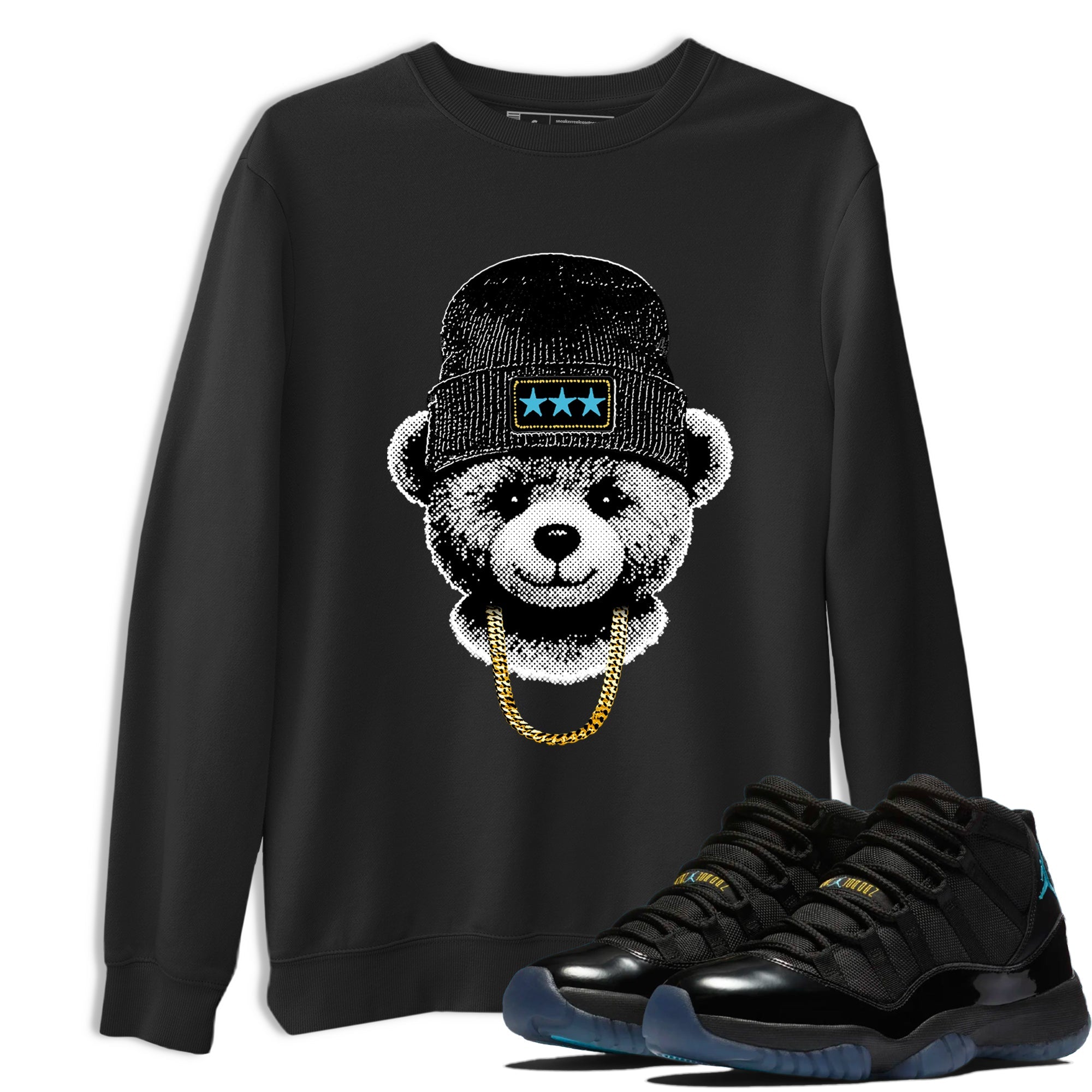 Sneaker Threads  Sneaker Tees To Match Air Jordan 11 Retro Gamma  Gangster Teddy Graphic Tee Black 1. Perfect for Jordan releases 2025 colorways.
