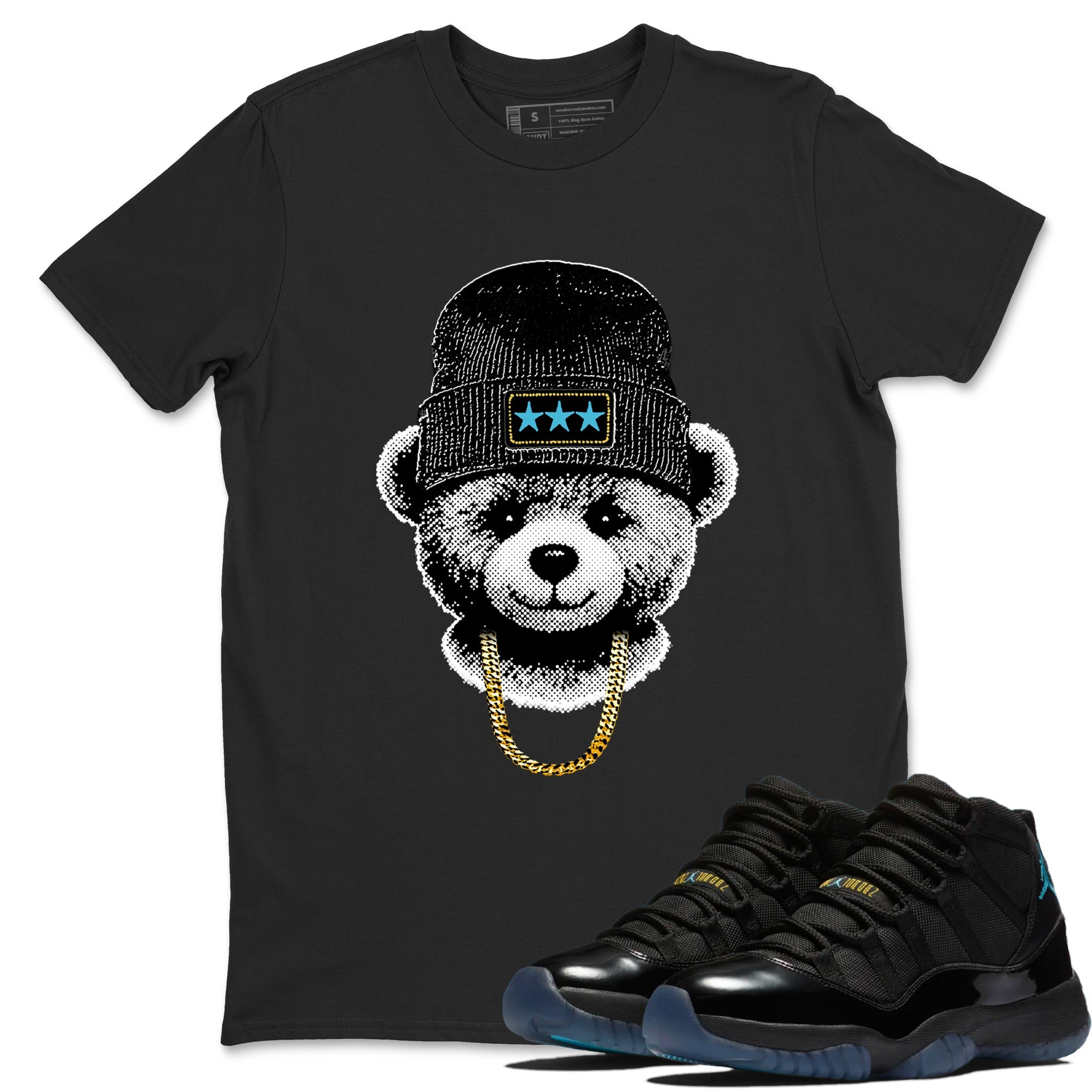 Sneaker Threads  Sneaker Tees To Match Air Jordan 11 Retro Gamma  Gangster Teddy Graphic Tee Black 1. Perfect for Jordan releases 2025 colorways.