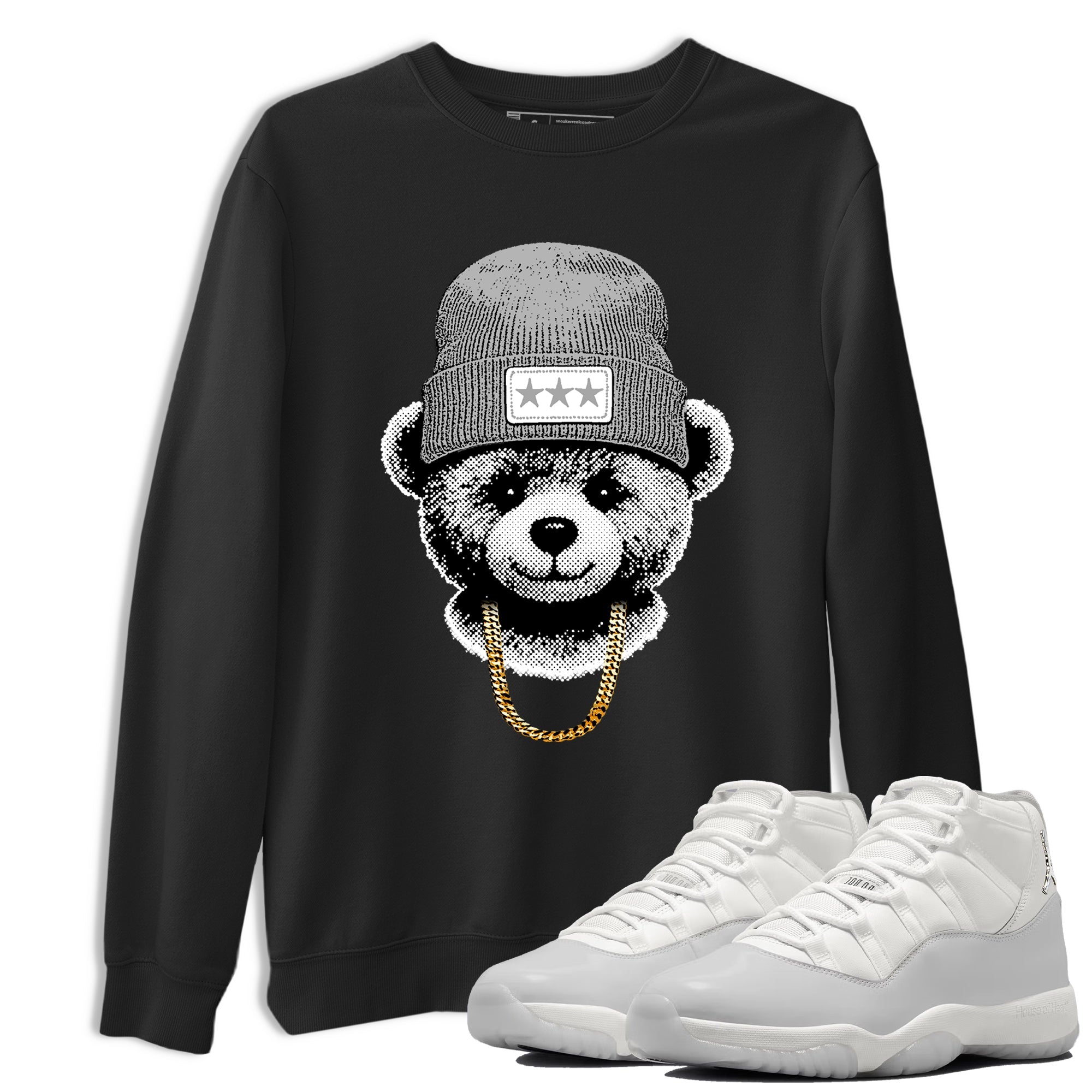 11s Grand Finale Sneaker match tees  Sneaker Tees To Match Jordan 11 Grand Finale Sneakers  Gangster Teddy Graphic Tee Black 1