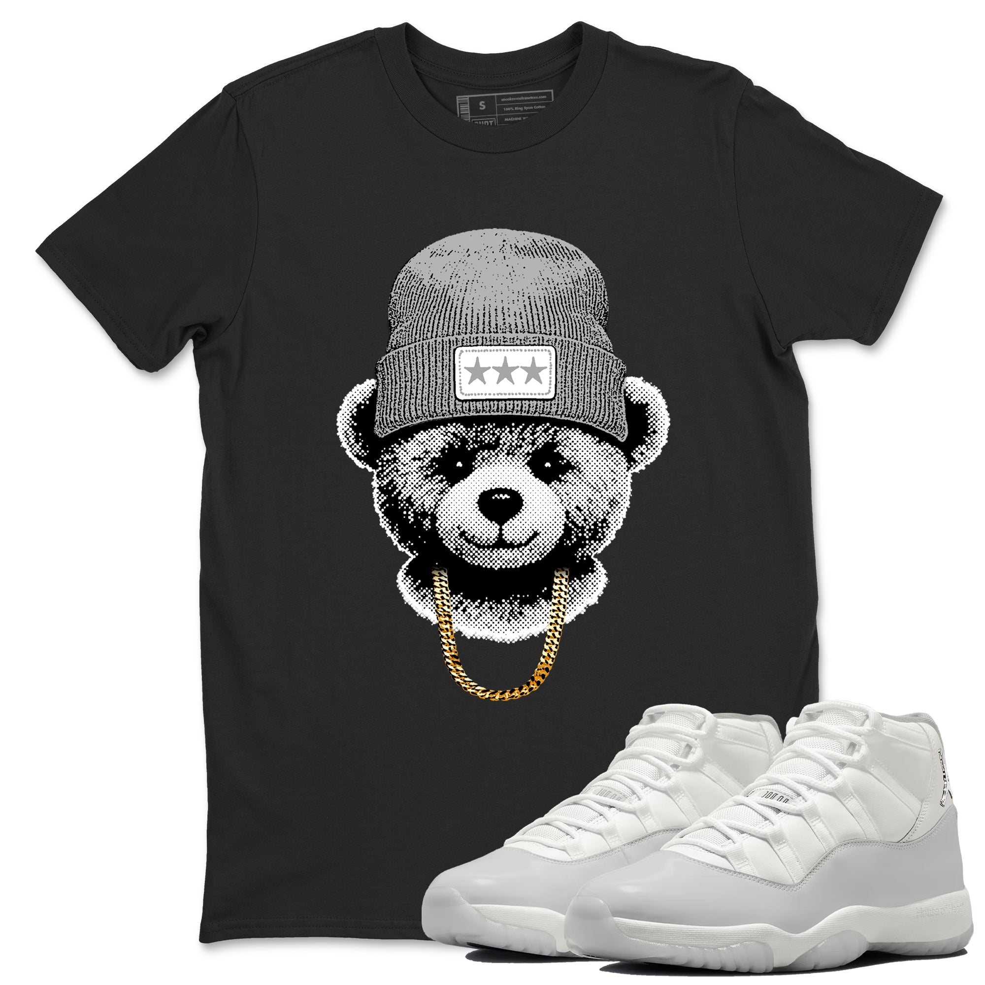 11s Grand Finale Sneaker match tees  Sneaker Tees To Match Jordan 11 Grand Finale Sneakers  Gangster Teddy Graphic Tee Black 1