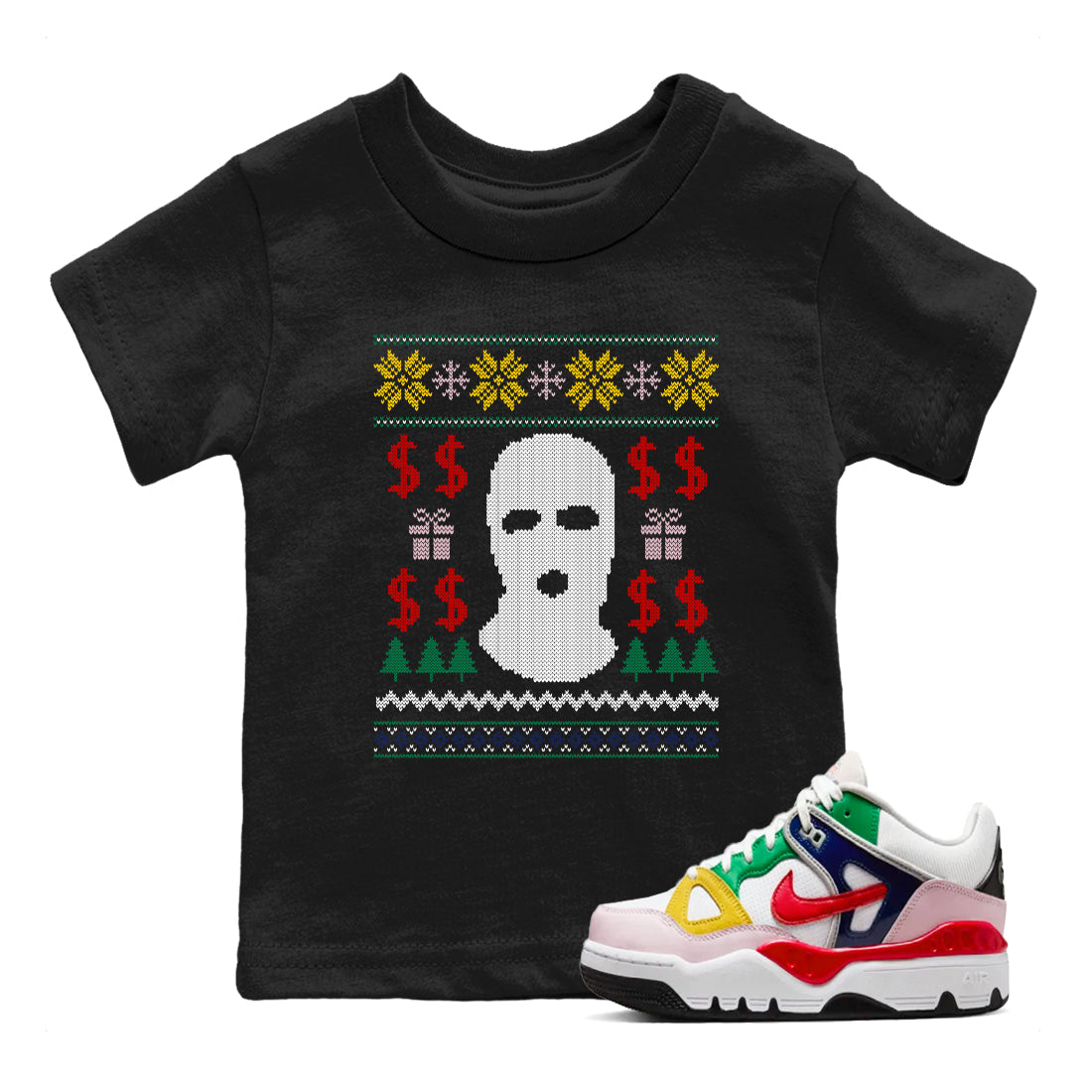 Air Force 3 Low x Nigo shirts to match jordans Christmas Gangster Ugly Sweater sneaker match tees Air Force 3 Blue Void and Tour Yellow match shoes to clothes Drip Gear Zone Youth Baby Black 1 tee