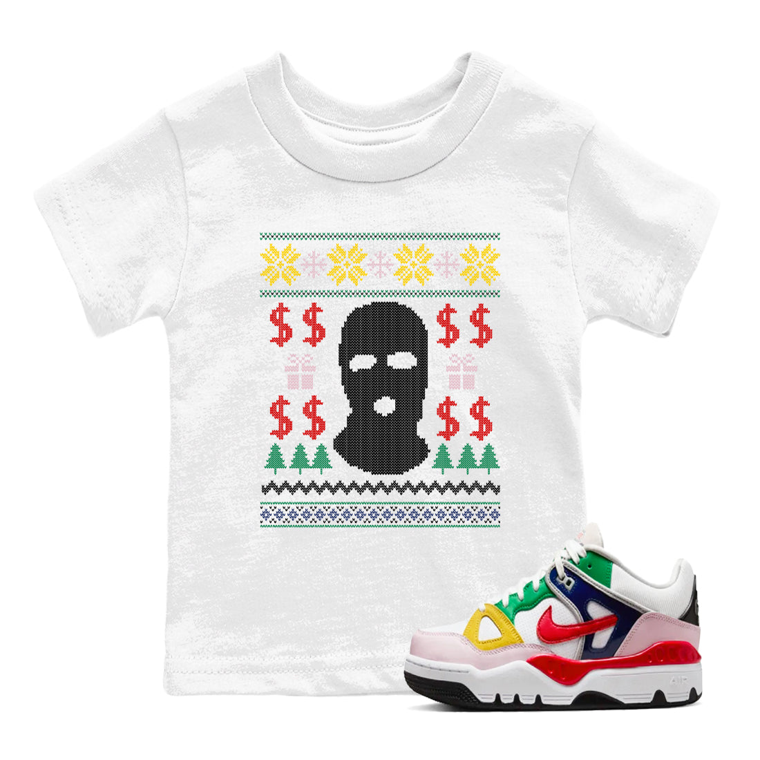 Air Force 3 Low x Nigo shirts to match jordans Christmas Gangster Ugly Sweater sneaker match tees Air Force 3 Blue Void and Tour Yellow match shoes to clothes Drip Gear Zone Youth Baby White 1 tee
