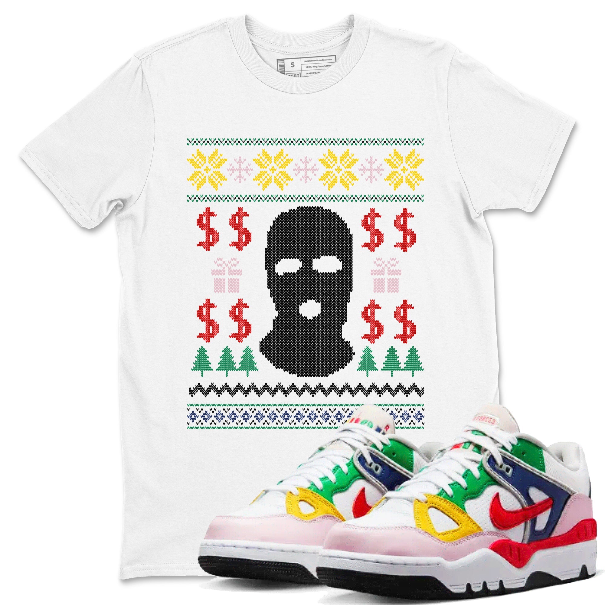 Air Force 3 Low x Nigo shirts to match jordans Christmas Gangster Ugly Sweater sneaker match tees Air Force 3 Blue Void and Tour Yellow match shoes to clothes Drip Gear Zone unisex cotton White 1 shirts