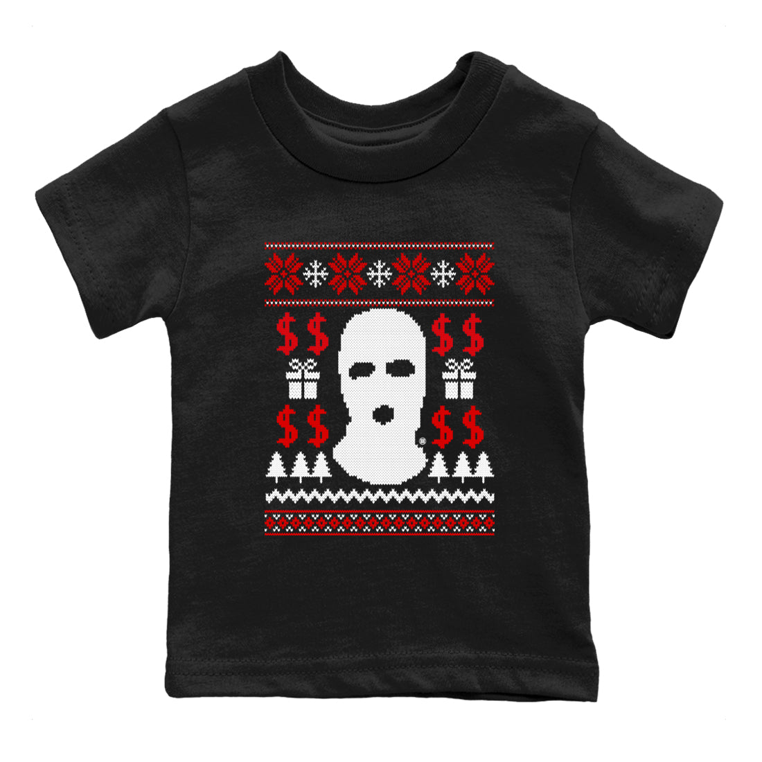 1s Black Toe Reimagined shirts to match jordans Gangster Ugly Sweater sneaker match tees Air Jordan 1 Retro High Black Toe Reimagined match shoes to clothes Drip Gear Zone Youth Baby Black 2 tee