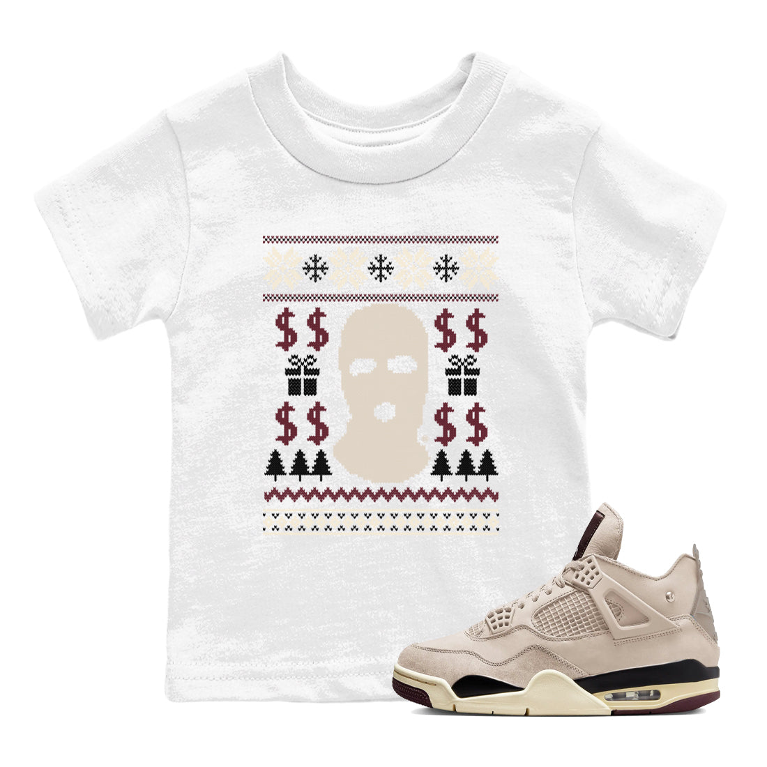 4s Retro A Ma Maniere x W.Y.W.S shirts to match jordans Gangster Ugly Sweater sneaker match tees Air Jordan 4 A Ma Maniere x Fossil Stone match shoes to clothes Drip Gear Zone Youth Baby White 1 tee