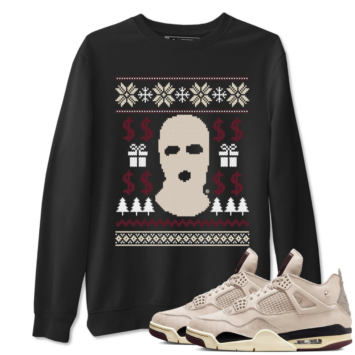 4s Retro A Ma Maniere x W.Y.W.S shirts to match jordans Gangster Ugly Sweater sneaker match tees Air Jordan 4 A Ma Maniere x Fossil Stone match shoes to clothes Drip Gear Zone unisex cotton Black 1 shirts