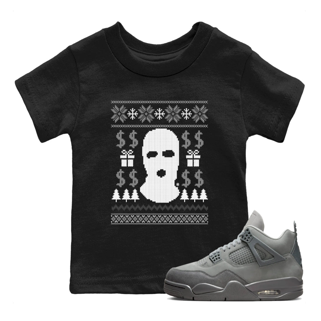 4s Wet Cement shirts to match jordans Gangster Ugly Sweater sneaker match tees Air Jordan 4 Retro SE Wet Cement match shoes to clothes Drip Gear Zone Youth Baby Black 1 tee