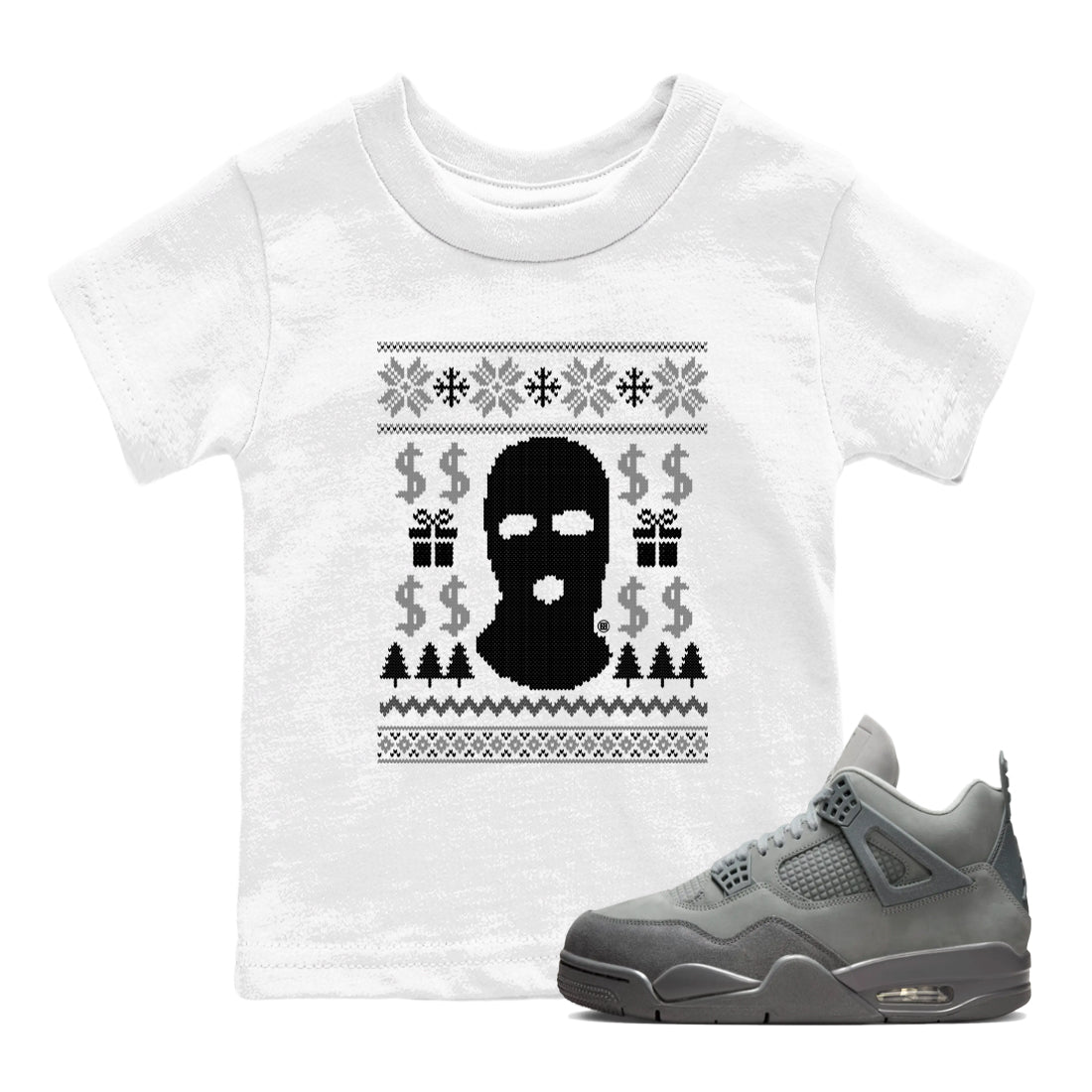 4s Wet Cement shirts to match jordans Gangster Ugly Sweater sneaker match tees Air Jordan 4 Retro SE Wet Cement match shoes to clothes Drip Gear Zone Youth Baby White 1 tee