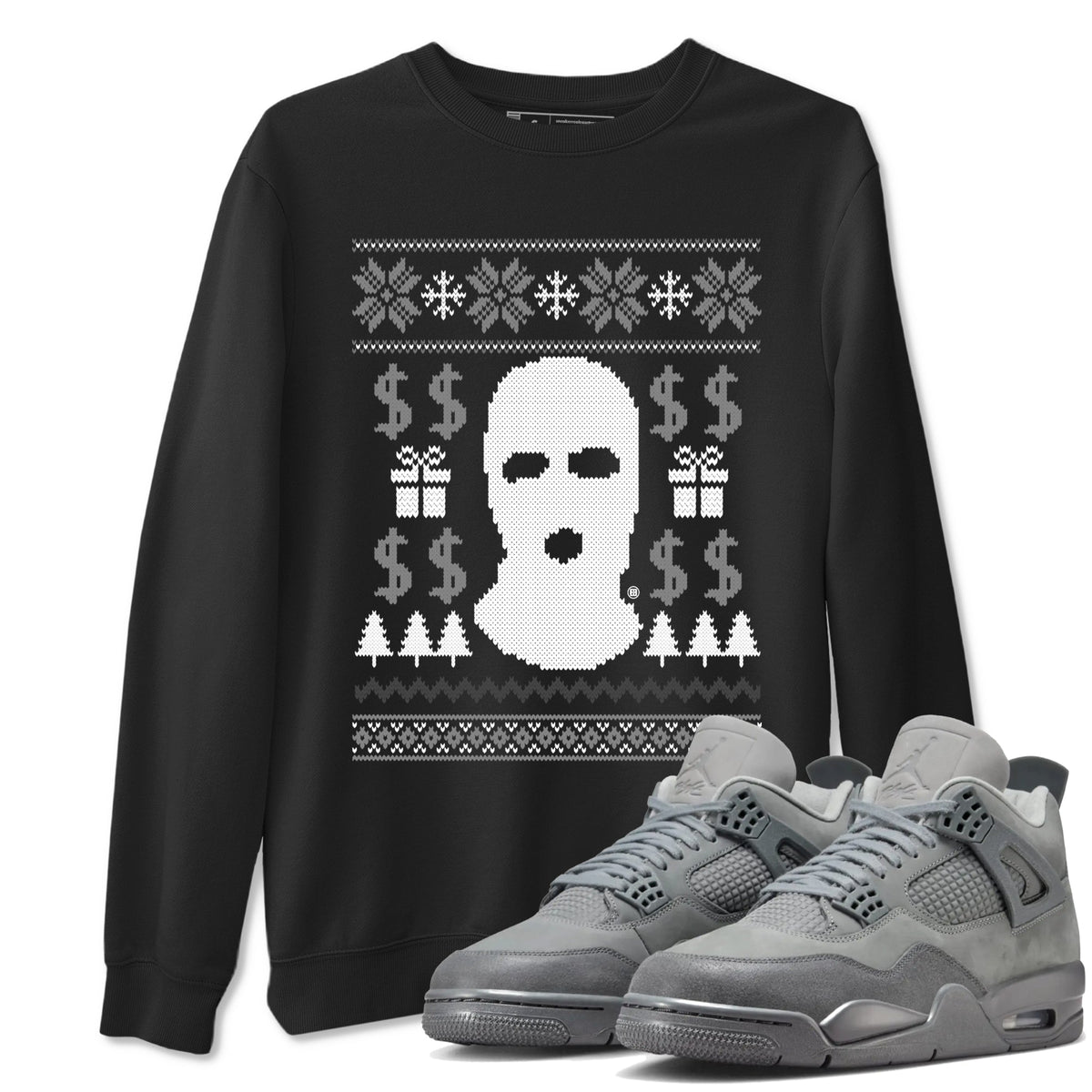 4s Wet Cement shirts to match jordans Gangster Ugly Sweater sneaker match tees Air Jordan 4 Retro SE Wet Cement match shoes to clothes Drip Gear Zone unisex cotton Black 1 shirts