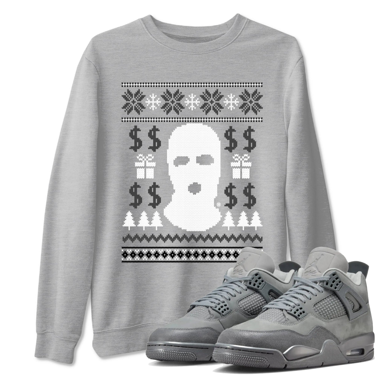 4s Wet Cement shirts to match jordans Gangster Ugly Sweater sneaker match tees Air Jordan 4 Retro SE Wet Cement match shoes to clothes Drip Gear Zone unisex cotton Heather Grey 1 shirts