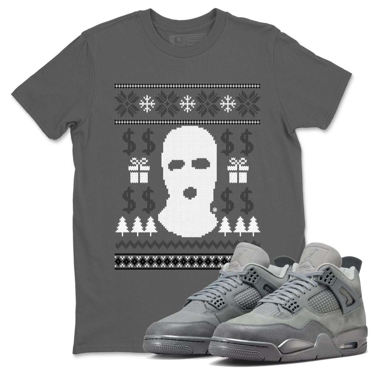 4s Wet Cement shirts to match jordans Gangster Ugly Sweater sneaker match tees Air Jordan 4 Retro SE Wet Cement match shoes to clothes Drip Gear Zone unisex cotton Cool Grey 1 shirts