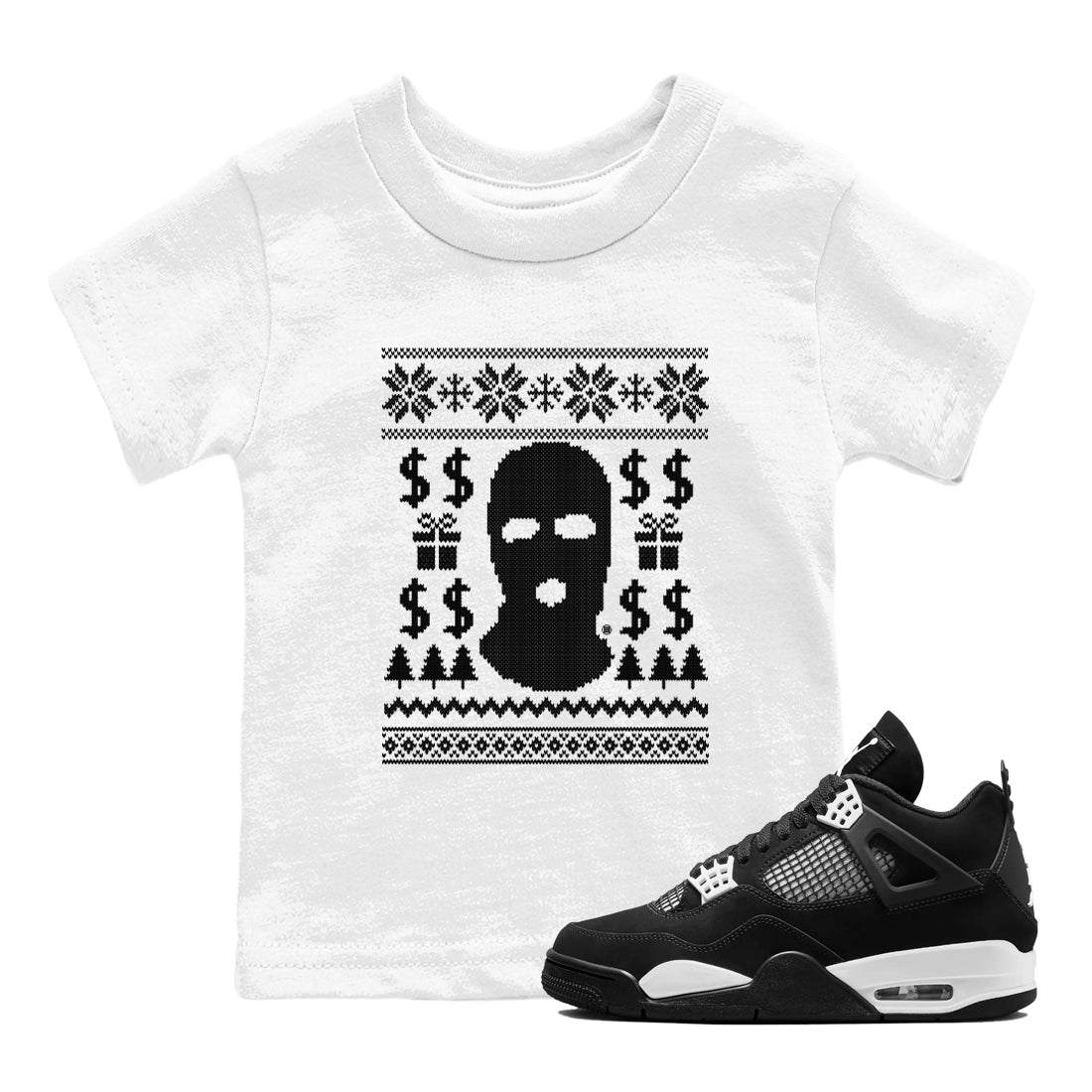 4s White Thunder shirts to match jordans Gangster Ugly Sweater sneaker match tees Air Jordan 4 Retro White Thunder match shoes to clothes Drip Gear Zone Youth Baby White 1 tee