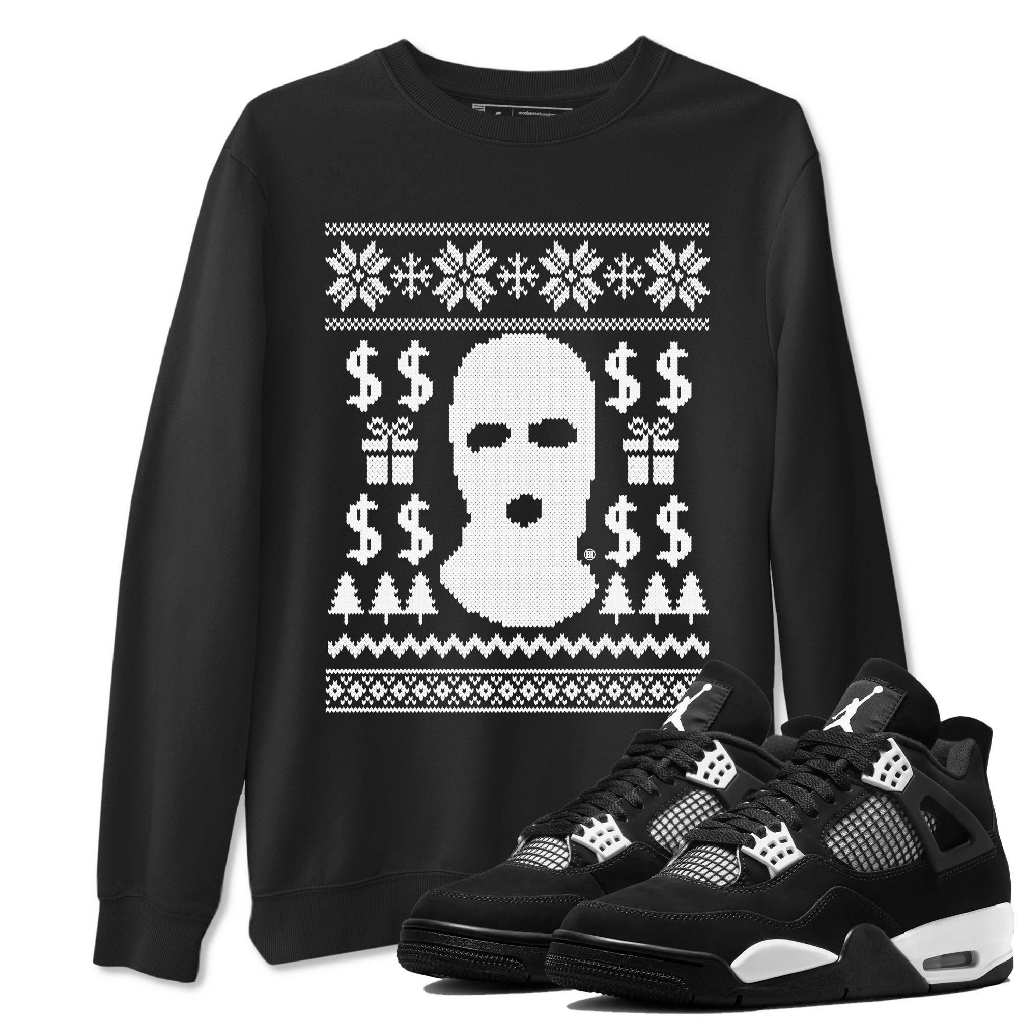 4s White Thunder shirts to match jordans Gangster Ugly Sweater sneaker match tees Air Jordan 4 Retro White Thunder match shoes to clothes Drip Gear Zone unisex cotton Black 1 shirts
