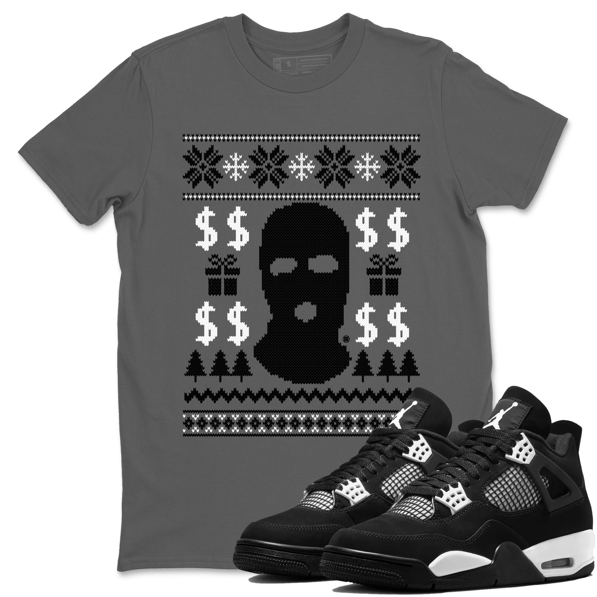 4s White Thunder shirts to match jordans Gangster Ugly Sweater sneaker match tees Air Jordan 4 Retro White Thunder match shoes to clothes Drip Gear Zone unisex cotton Cool Grey 1 shirts