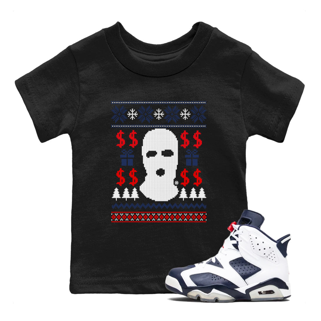 6s White And Midnight Navy shirts to match jordans Gangster Ugly Sweater sneaker match tees Air Jordan 6 Retro White And Midnight Navy match shoes to clothes Drip Gear Zone Youth Baby Black 1 tee