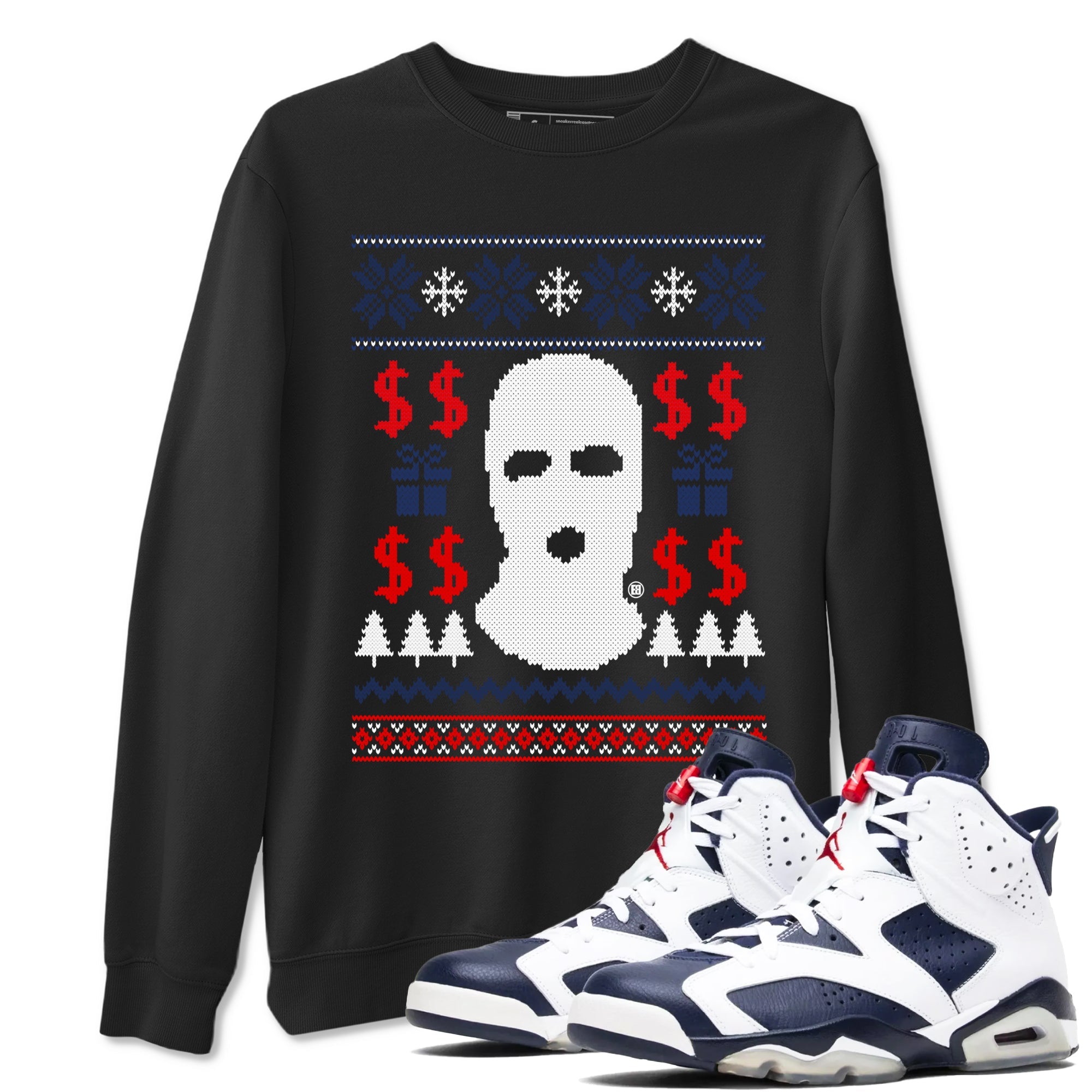 6s White And Midnight Navy shirts to match jordans Gangster Ugly Sweater sneaker match tees Air Jordan 6 Retro White And Midnight Navy match shoes to clothes Drip Gear Zone unisex cotton Black 1 shirts