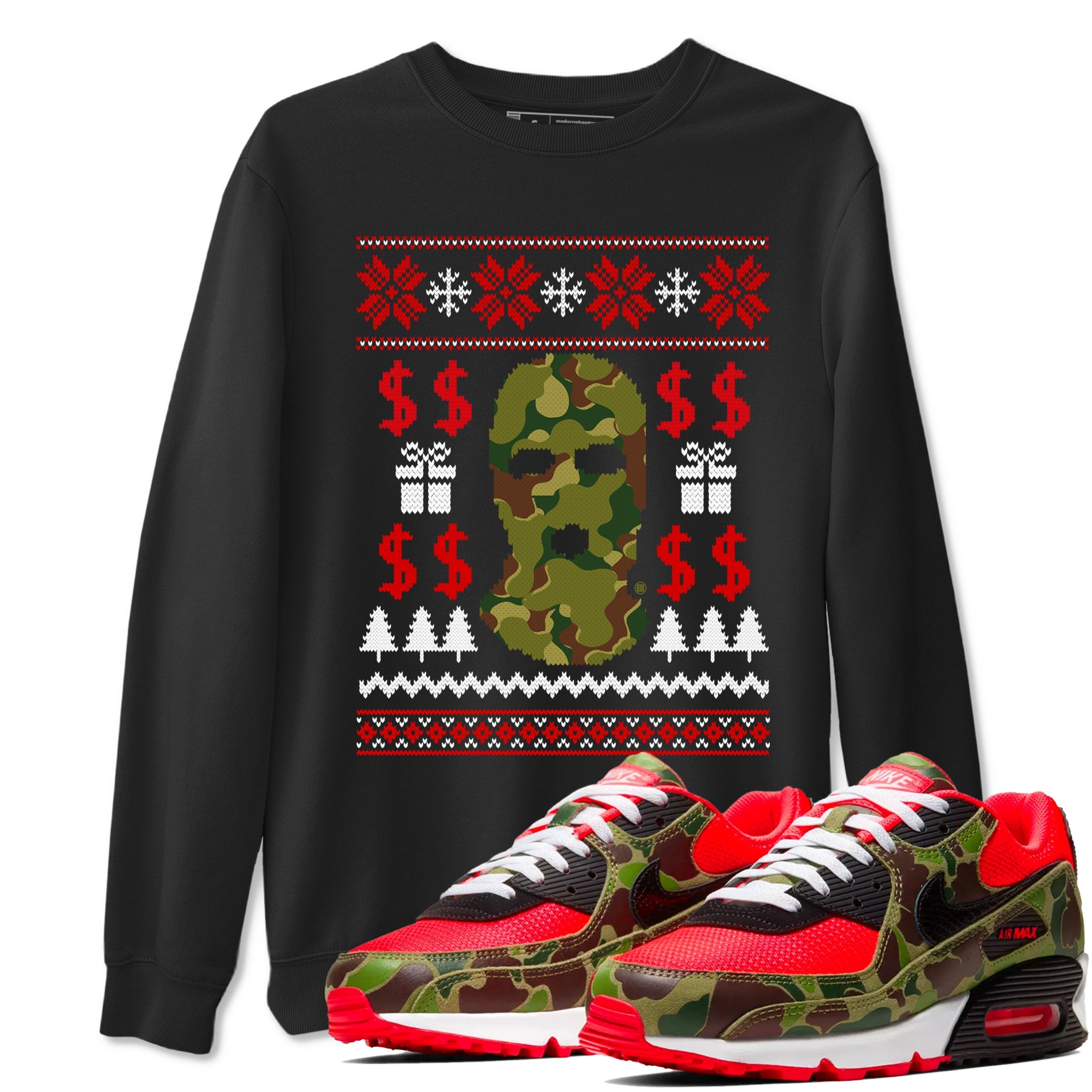 Air Max 90 sp Reverse Duck Camo shirts to match jordans Gangster Ugly Sweater sneaker match tees Air Max 90 Reverse Duck Camo match shoes to clothes Drip Gear Zone unisex cotton Black 1 shirts