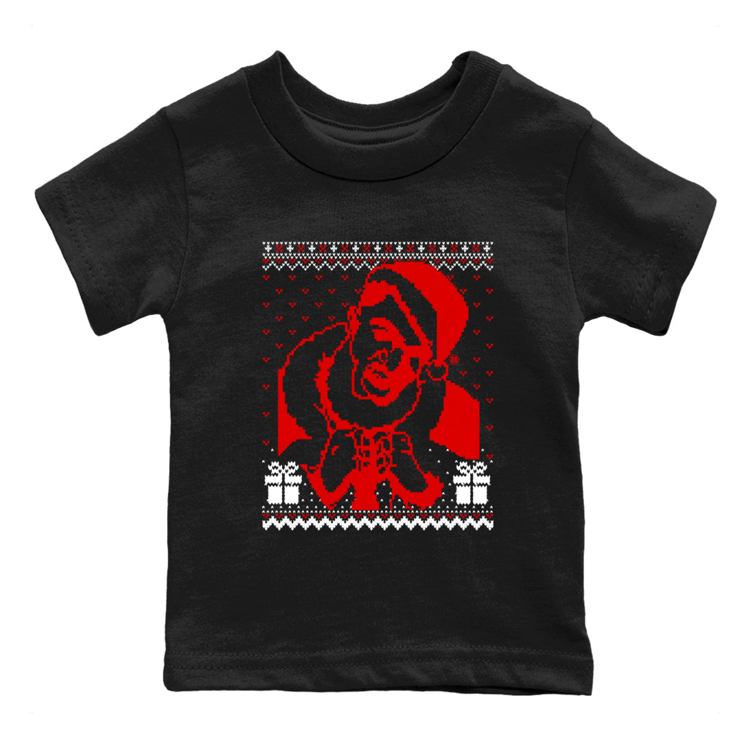1s Black Toe Reimagined shirts to match jordans X Mas Gift Christmas Gangster Wrapper sneaker match tees Air Jordan 1 High OG Black Toe Reimagined match shoes to clothes Drip Gear Zone Youth Baby Black 2 tee