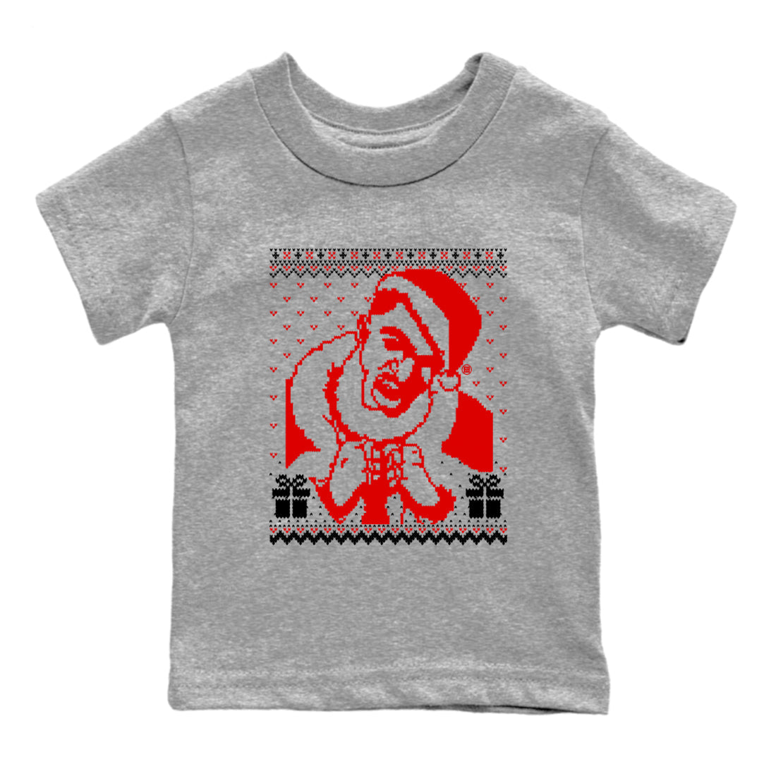 1s Black Toe Reimagined shirts to match jordans X Mas Gift Christmas Gangster Wrapper sneaker match tees Air Jordan 1 High OG Black Toe Reimagined match shoes to clothes Drip Gear Zone Youth Baby Heather Grey 2 tee