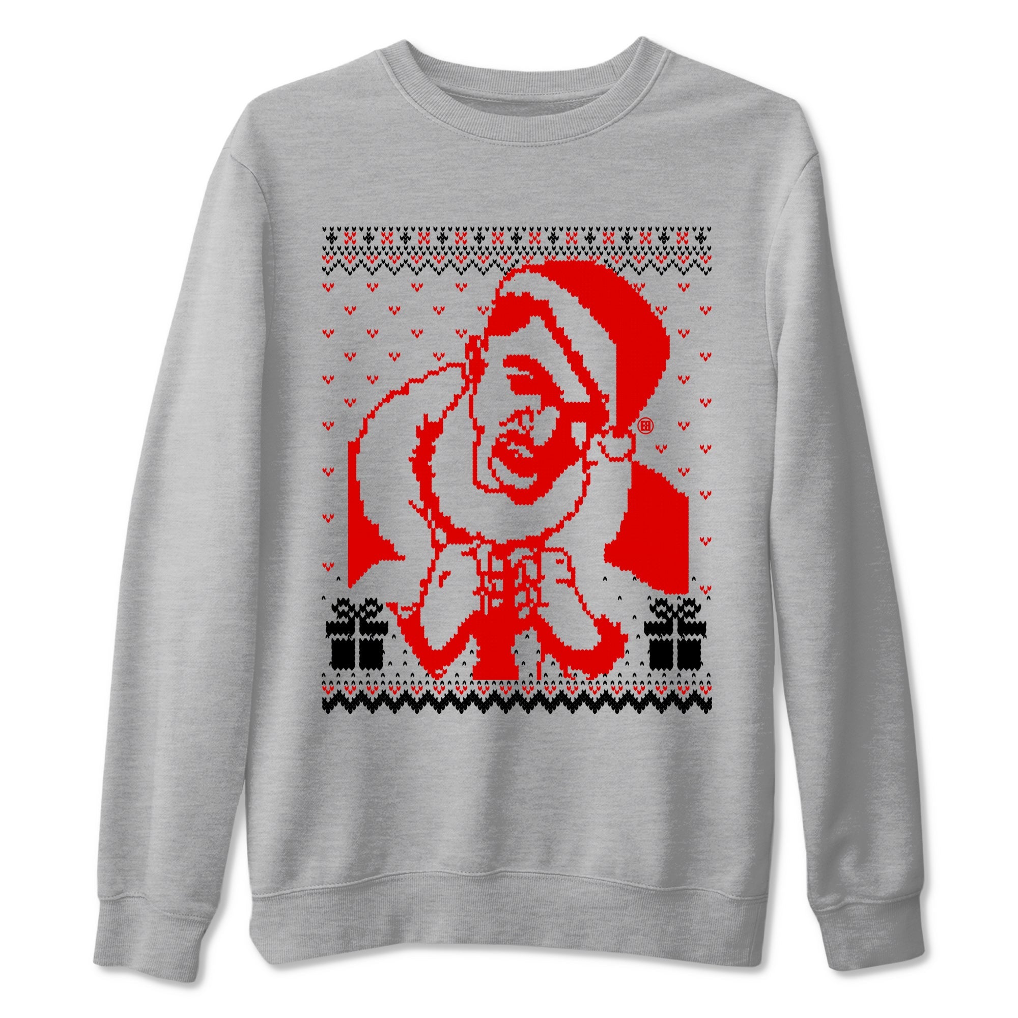 1s Black Toe Reimagined shirts to match jordans X Mas Gift Christmas Gangster Wrapper sneaker match tees Air Jordan 1 High OG Black Toe Reimagined match shoes to clothes Drip Gear Zone unisex cotton Heather Grey 2 shirts
