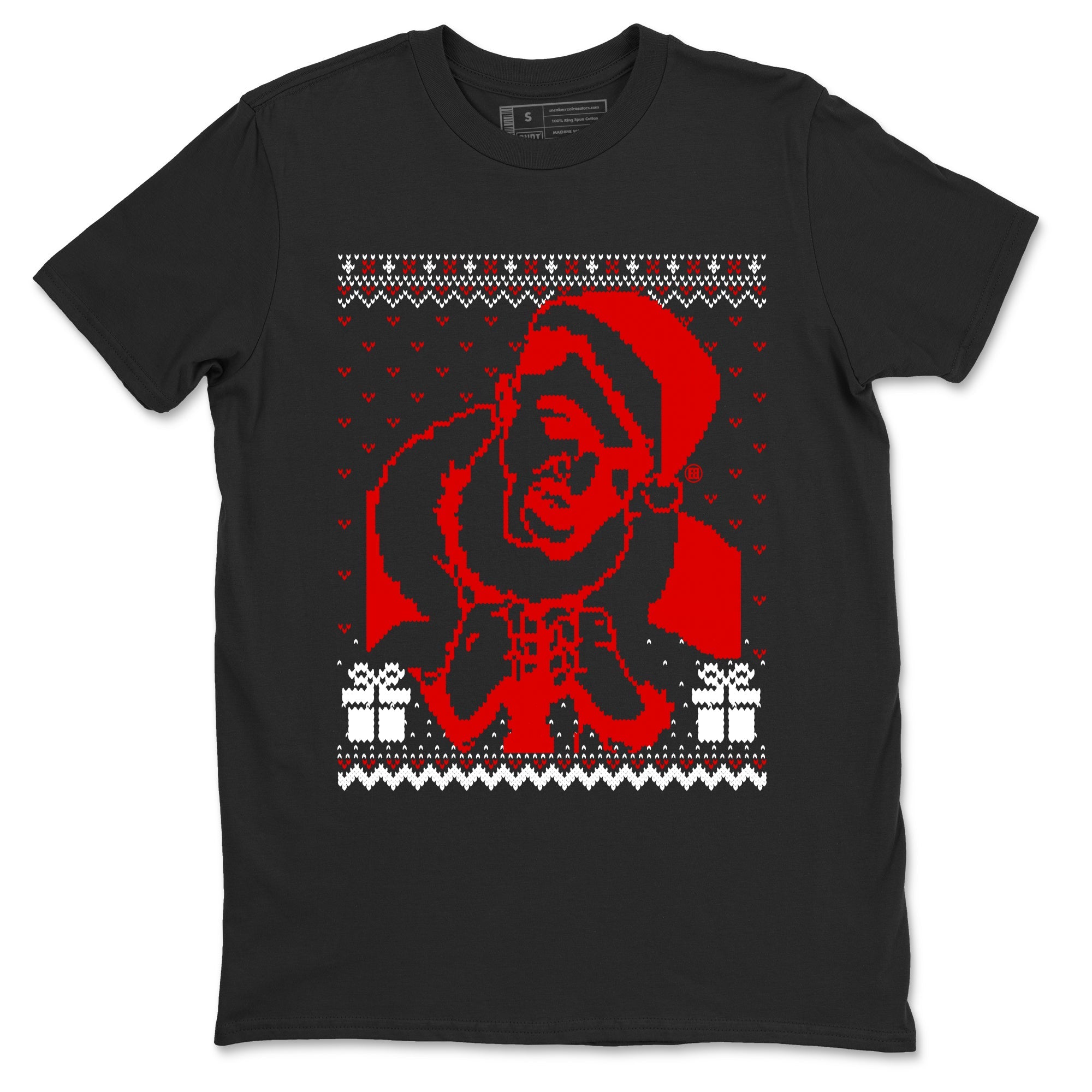 1s Black Toe Reimagined shirts to match jordans X Mas Gift Christmas Gangster Wrapper sneaker match tees Air Jordan 1 High OG Black Toe Reimagined match shoes to clothes Drip Gear Zone unisex cotton Black 2 shirts