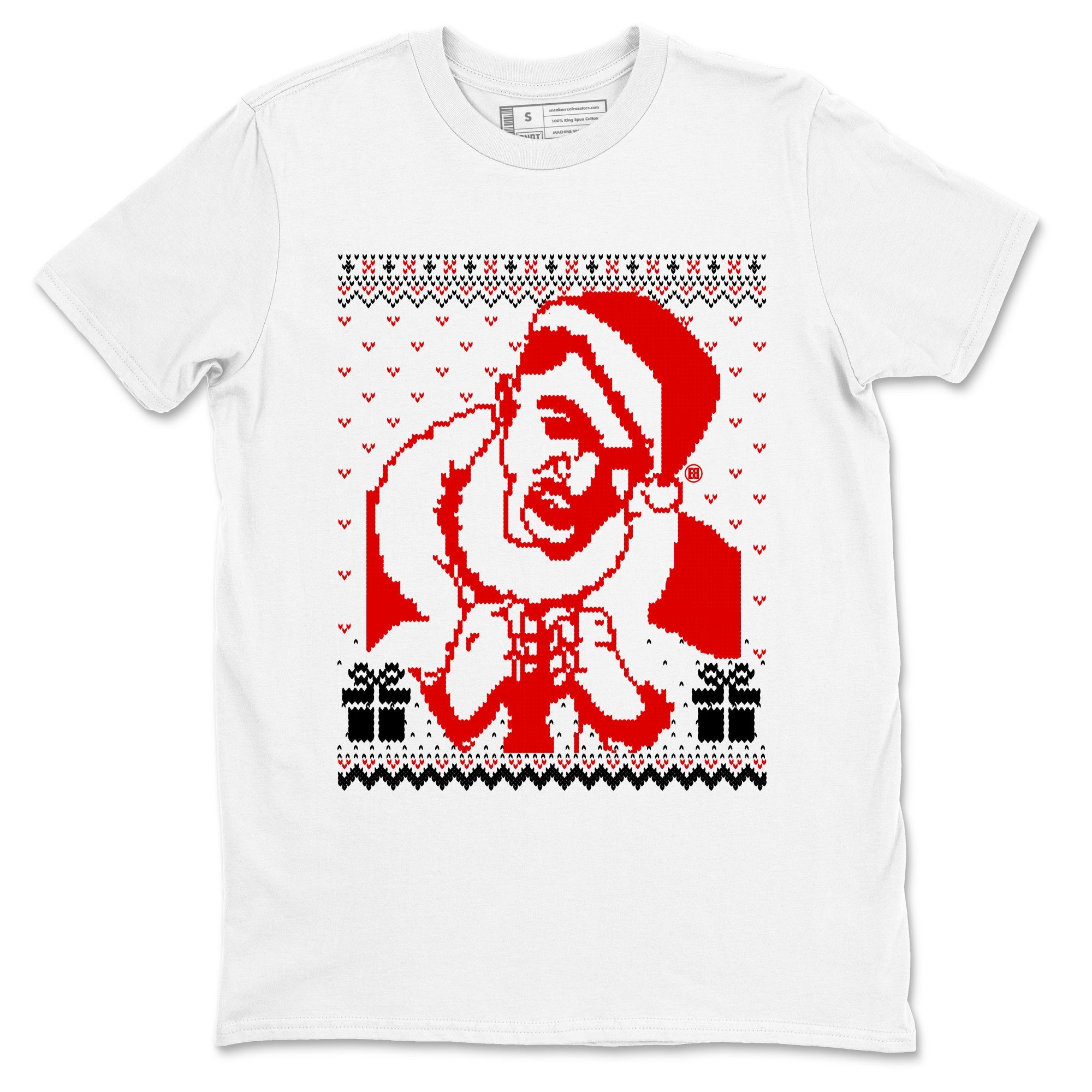 1s Black Toe Reimagined shirts to match jordans X Mas Gift Christmas Gangster Wrapper sneaker match tees Air Jordan 1 High OG Black Toe Reimagined match shoes to clothes Drip Gear Zone unisex cotton White 2 shirts