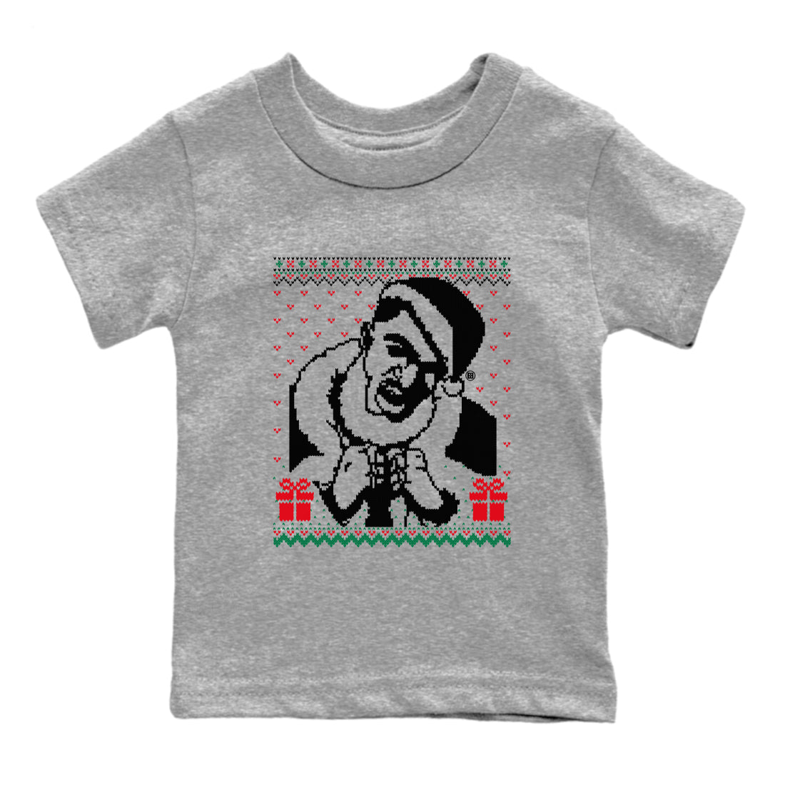 2s Christmas shirts to match jordans X Mas Gift Christmas Gangster Wrapper sneaker match tees Air Jordan 2 Retro Christmas match shoes to clothes Drip Gear Zone Youth Baby Heather Grey 2 tee
