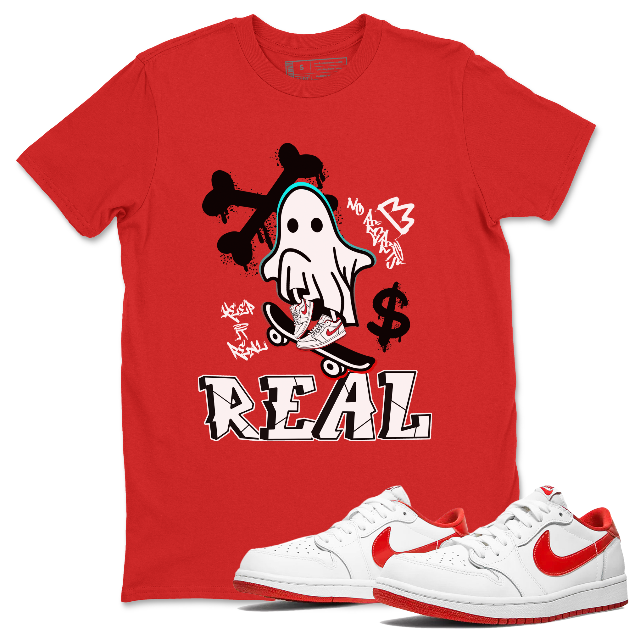 Air Jordan 1 University Red shirt to match jordans Ghost Skater sneaker tees Air Jordan 1 University Red Drip Gear Zone Casual Crew Neck T-Shirt Unisex Red 1 T-Shirt