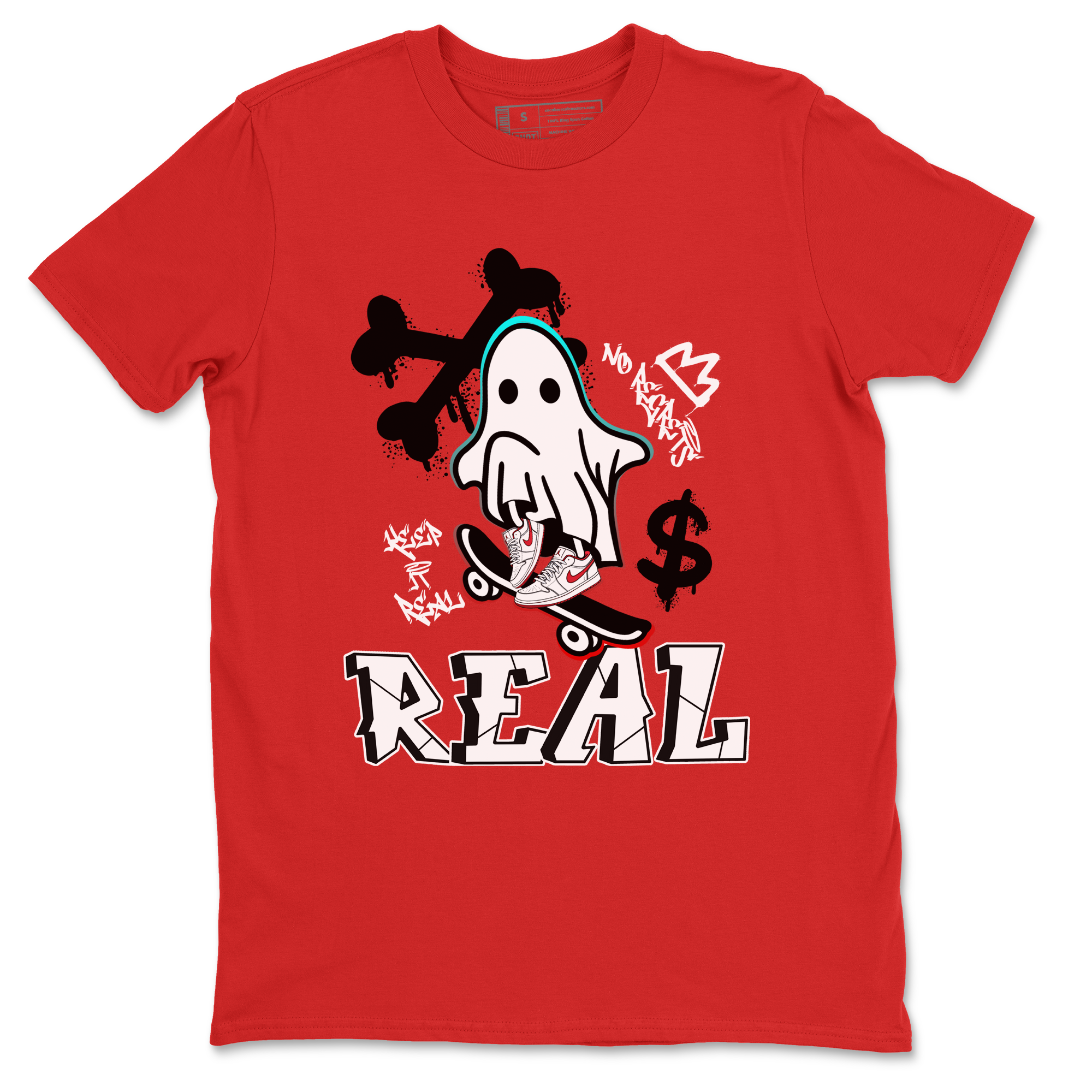 Air Jordan 1 University Red shirt to match jordans Ghost Skater sneaker tees Air Jordan 1 University Red Drip Gear Zone Casual Crew Neck T-Shirt Unisex Red 2 T-Shirt