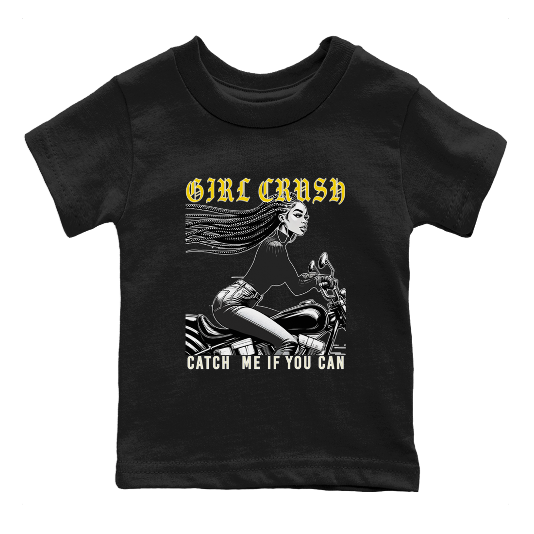 4s Vivid Sulfur shirt to match jordans Girl Crash sneaker tees AJ4 Vivid Sulfur Streetwear Brand Drip Gear Zone baby toddler Black 2 cotton Shirt