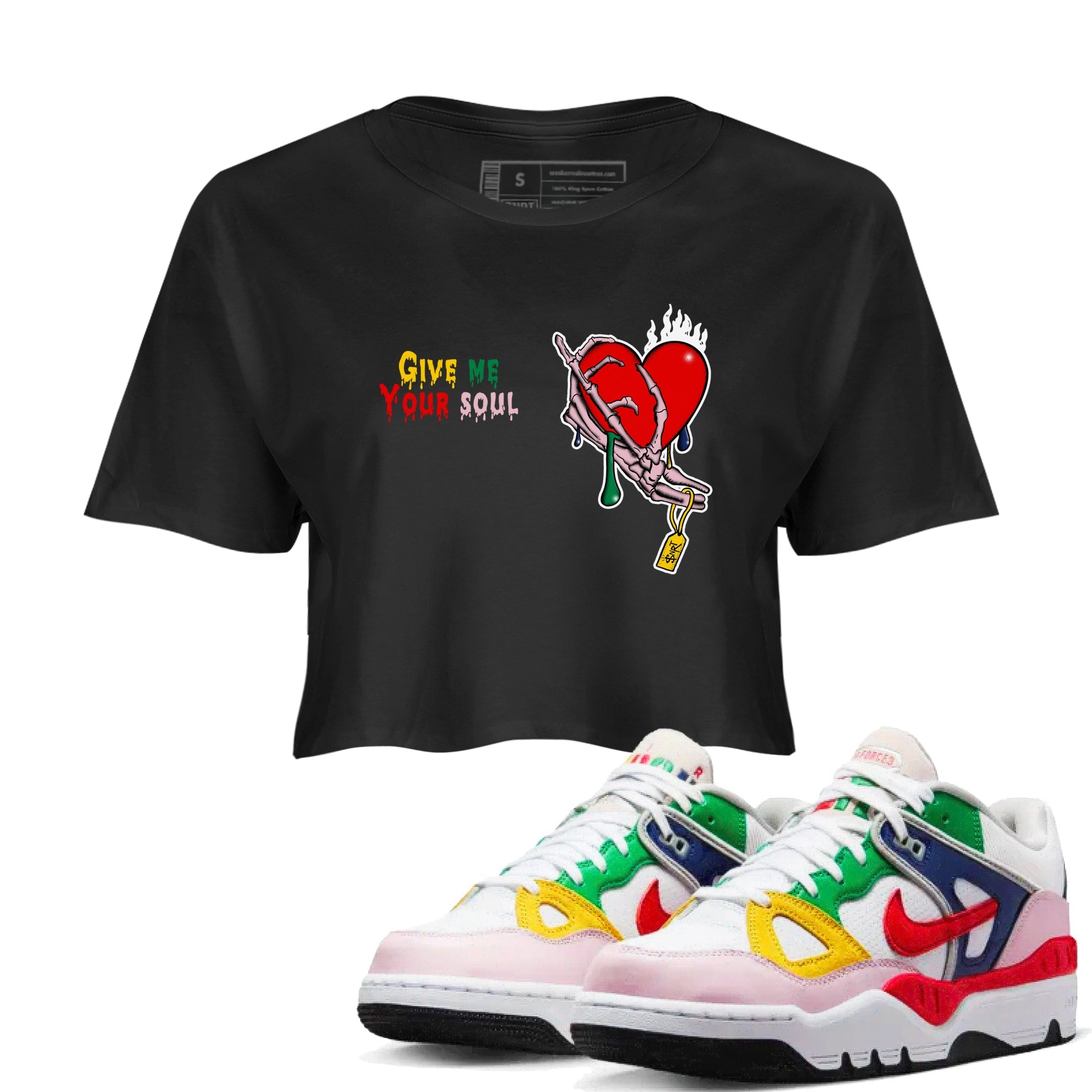 AF 3 Nigo shirtsto match jordans Give Me Your Soul sneaker match tees Air Force 3 Low x Nigo Blue Void and Tour Yellow match shoes to clothes Drip Gear Zone unisex cotton Black 1 crop tee
