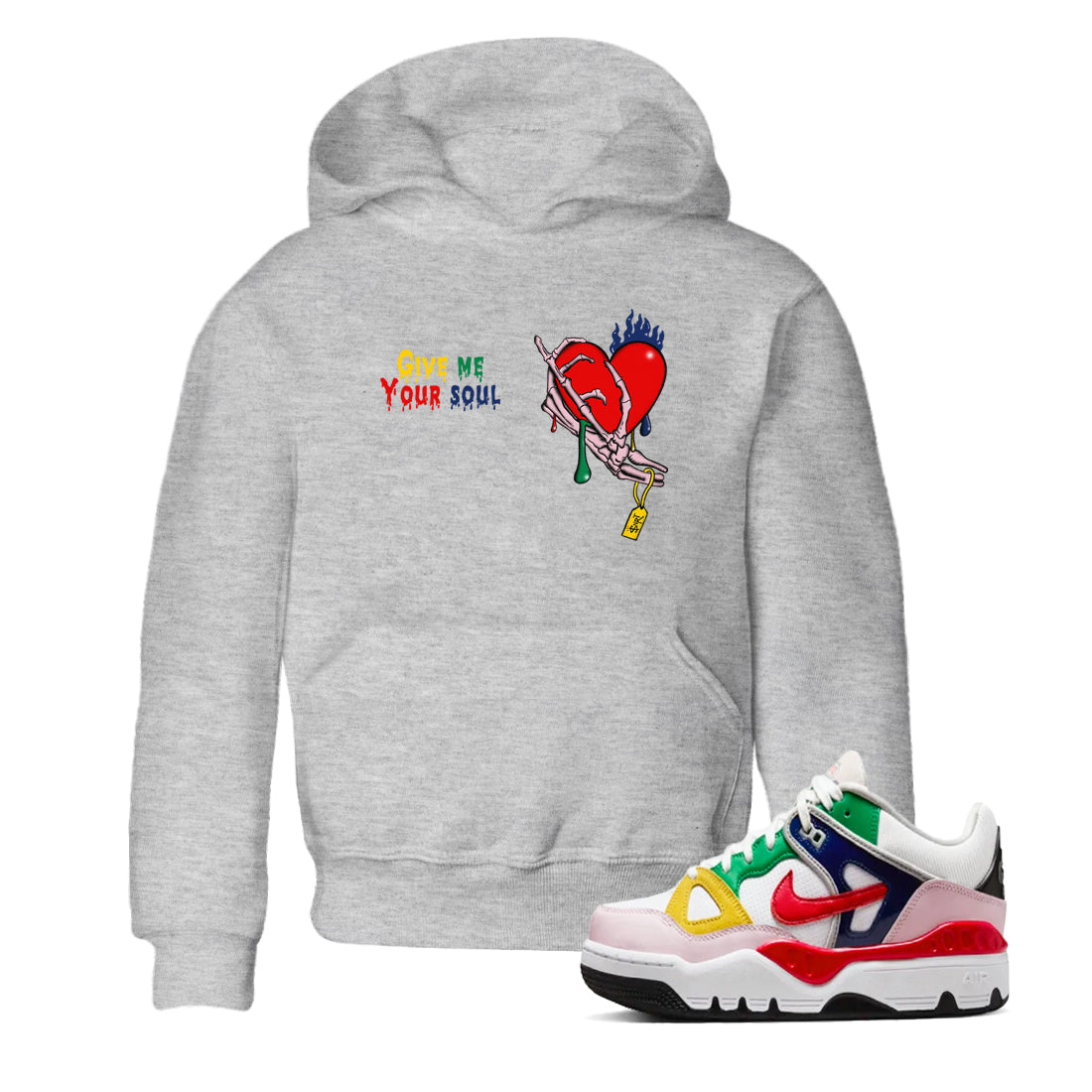 AF 3 Nigo shirtsto match jordans Give Me Your Soul sneaker match tees Air Force 3 Low x Nigo Blue Void and Tour Yellow match shoes to clothes Drip Gear Zone Youth Baby Heather Grey 1 tee