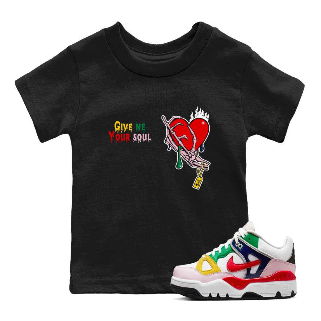 AF 3 Nigo shirtsto match jordans Give Me Your Soul sneaker match tees Air Force 3 Low x Nigo Blue Void and Tour Yellow match shoes to clothes Drip Gear Zone Youth Baby Black 1 tee