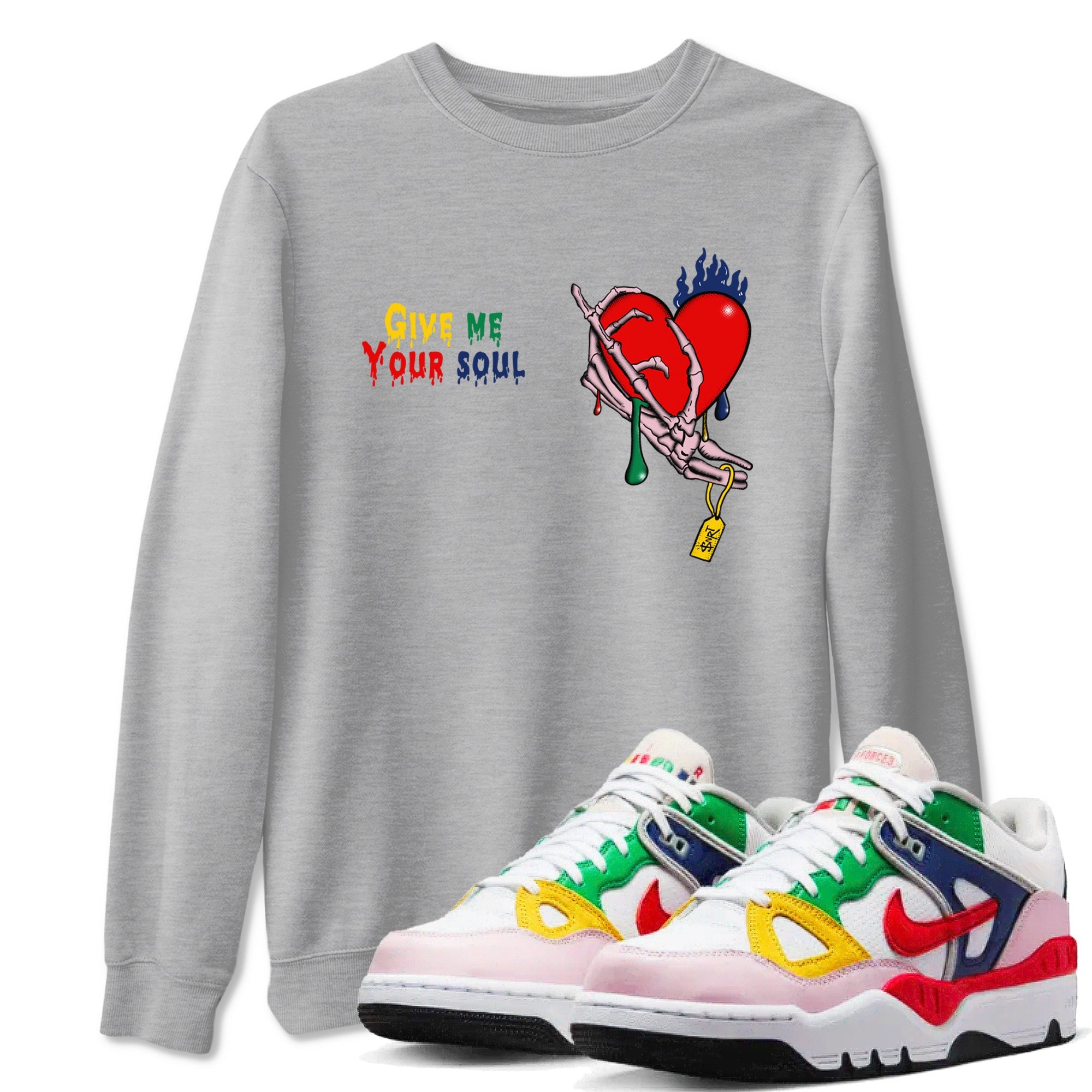 AF 3 Nigo shirtsto match jordans Give Me Your Soul sneaker match tees Air Force 3 Low x Nigo Blue Void and Tour Yellow match shoes to clothes Drip Gear Zone unisex cotton Heather Grey 1 shirts