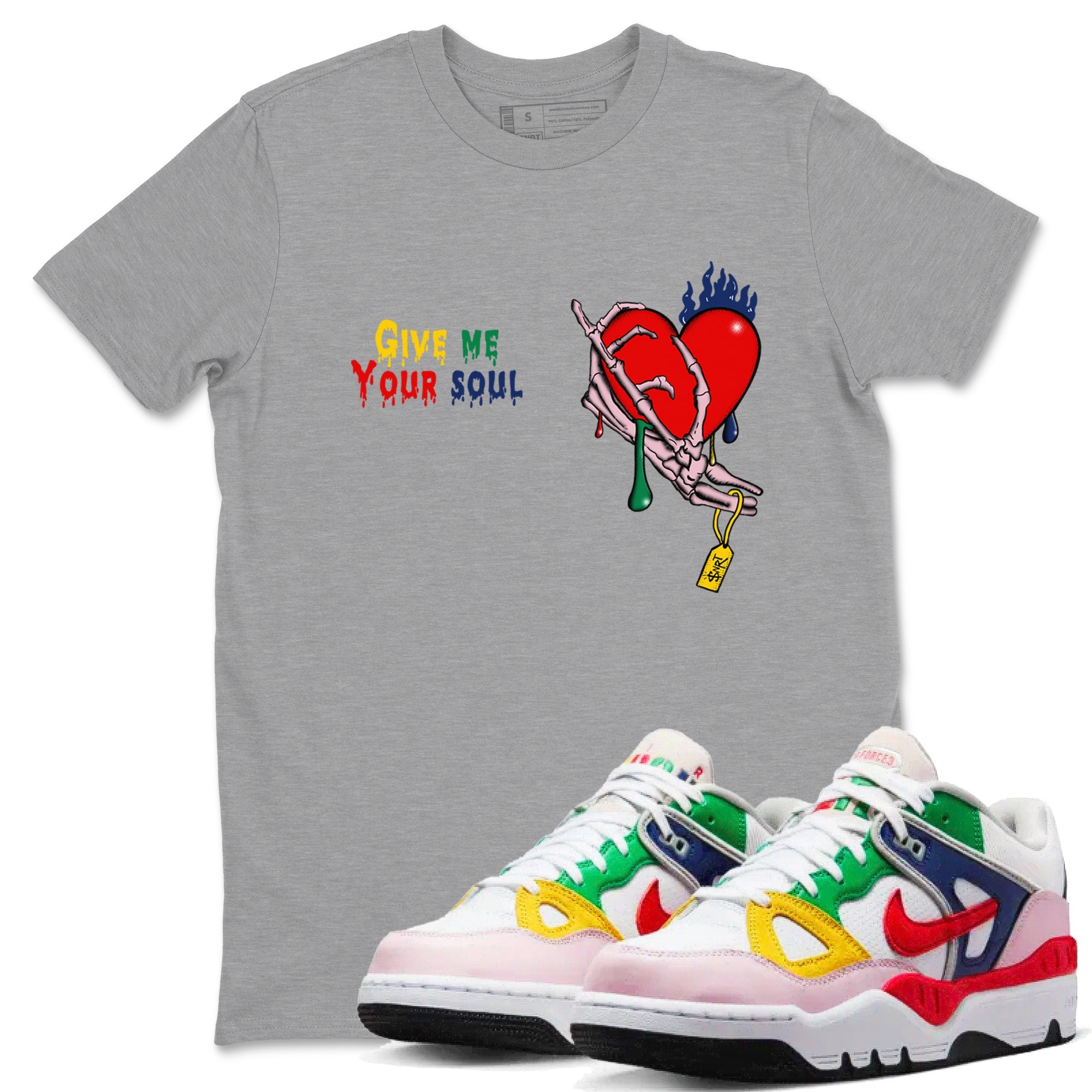 AF 3 Nigo shirtsto match jordans Give Me Your Soul sneaker match tees Air Force 3 Low x Nigo Blue Void and Tour Yellow match shoes to clothes Drip Gear Zone unisex cotton Heather Grey 1 shirts