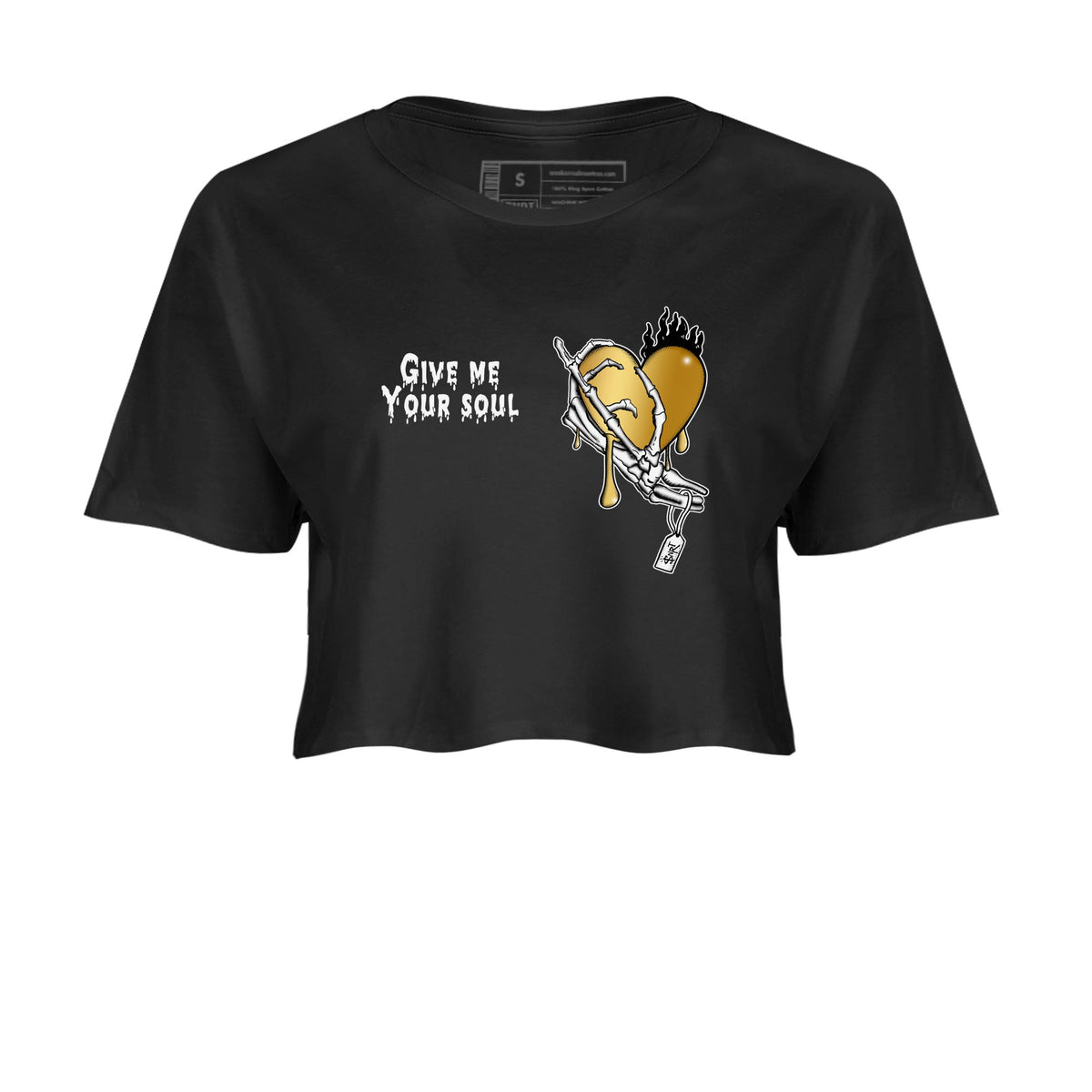 1s Black Metallic Gold shirts to match jordans Give Me Your Soul sneaker match tees Air Jordan 1 Black Metallic Gold Drip Gear Zone unisex cotton Black 2 Crop Shirts