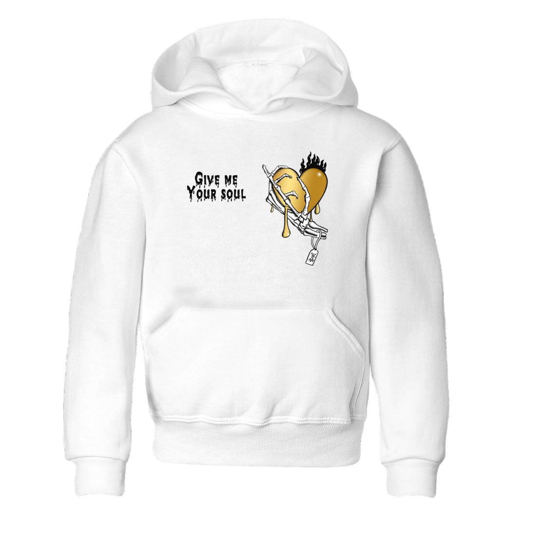 1s Black Metallic Gold shirts to match jordans Give Me Your Soul sneaker match tees Air Jordan 1 Black Metallic Gold Drip Gear Zone Youth Baby White 2 crew neck shirts