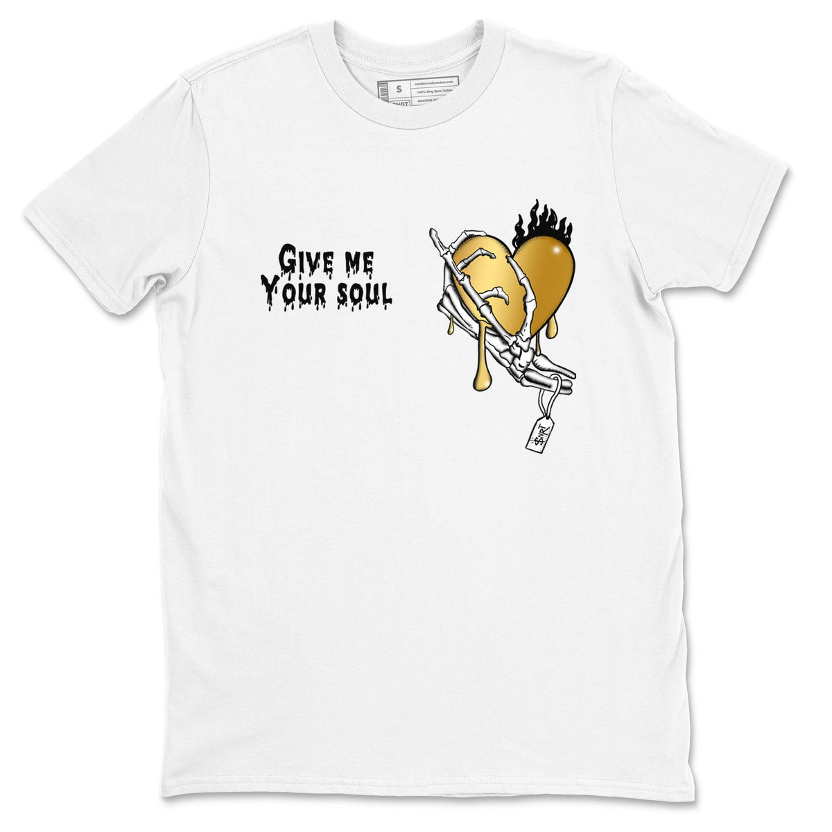 1s Black Metallic Gold shirts to match jordans Give Me Your Soul sneaker match tees Air Jordan 1 Black Metallic Gold Drip Gear Zone unisex cotton White 2 crew neck shirts