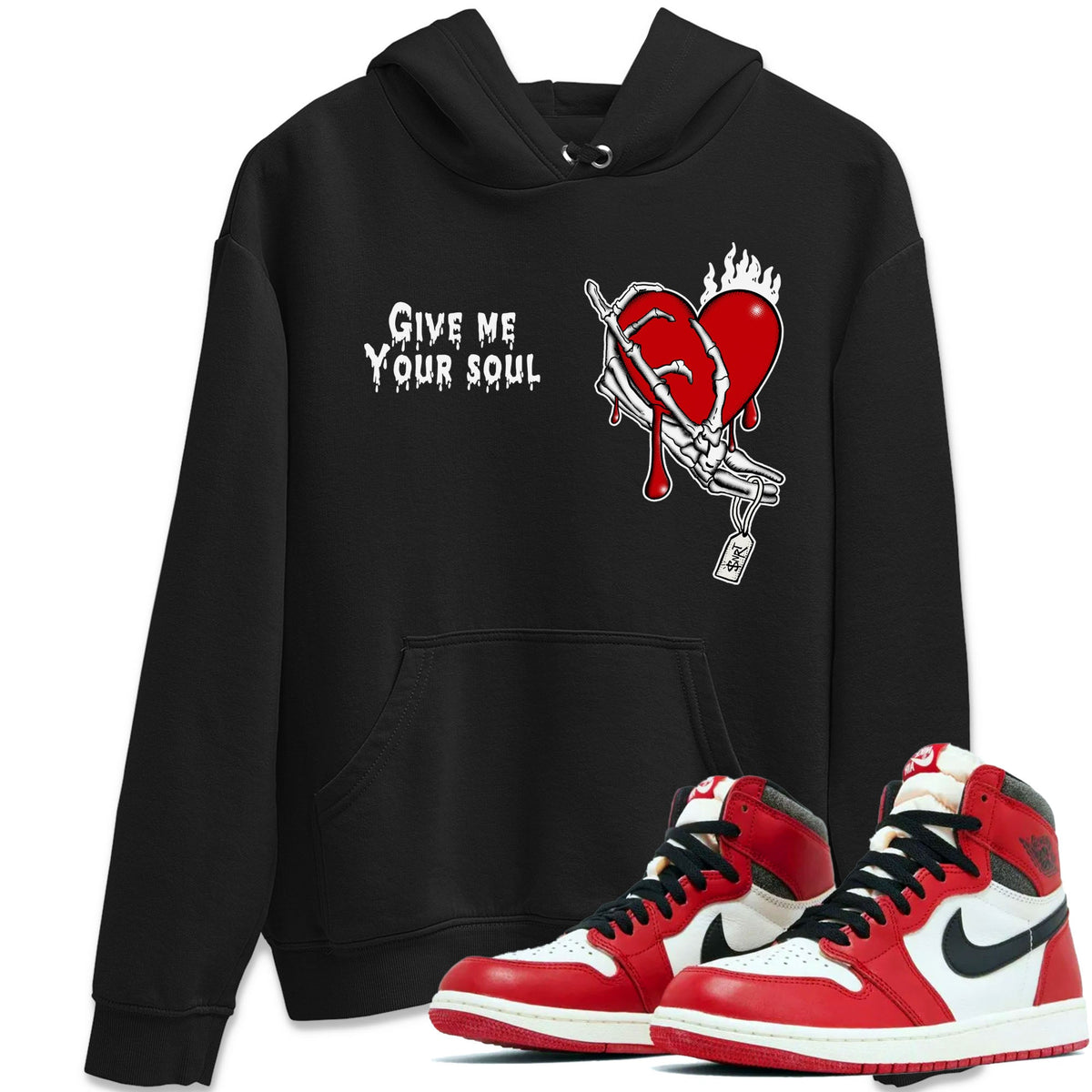1s Lost & Found shirts to match jordans Give Me Your Soul sneaker match tees Air Jordan 1 Lost & Found Drip Gear Zone unisex cotton Black 1 crew neck shirts