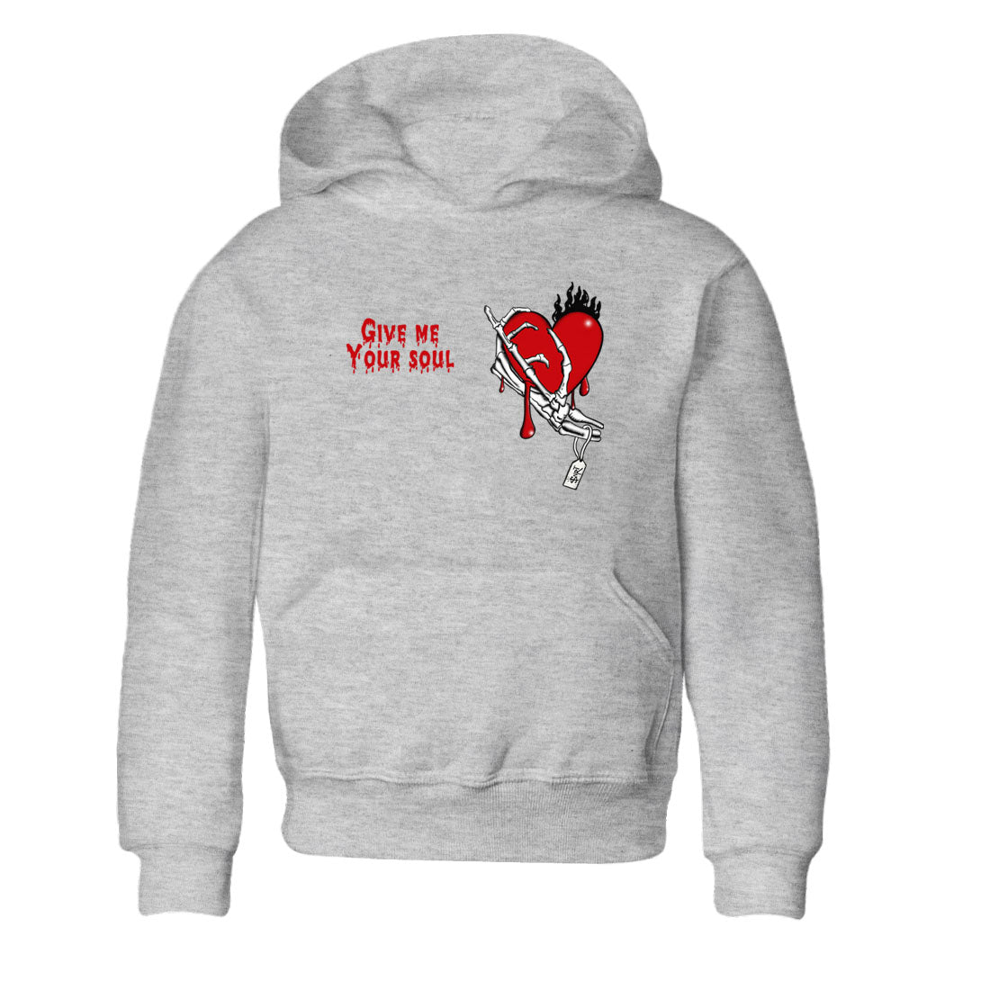 1s Lost & Found shirts to match jordans Give Me Your Soul sneaker match tees Air Jordan 1 Lost & Found Drip Gear Zone Youth Baby Heather Grey 2 crew neck shirts