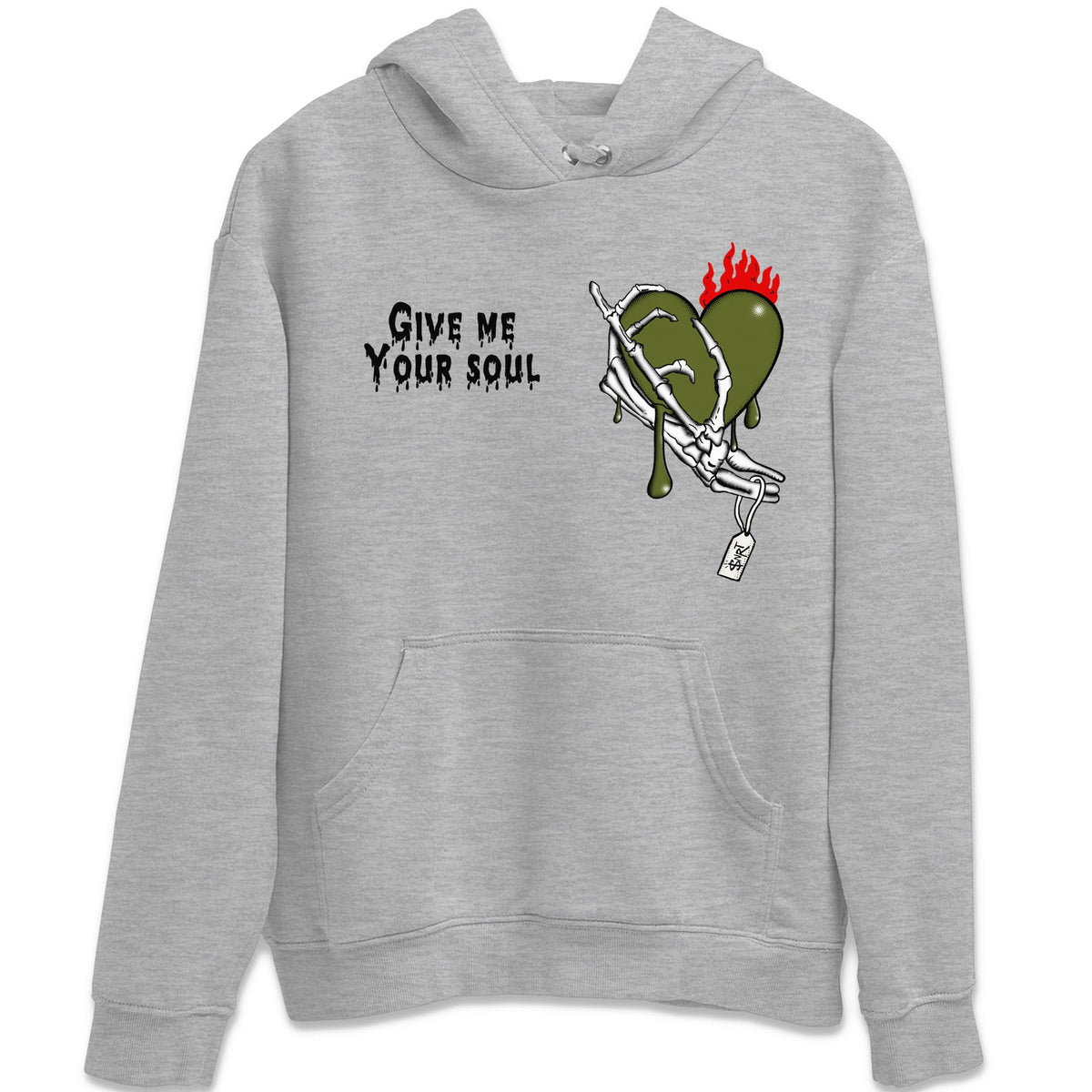 1s Travis Scott Olive shirts to match jordans Give Me Your Soul sneaker match tees Air Jordan 1 Travis Scott Olive Drip Gear Zone unisex cotton Heather Grey 2 crew neck shirts