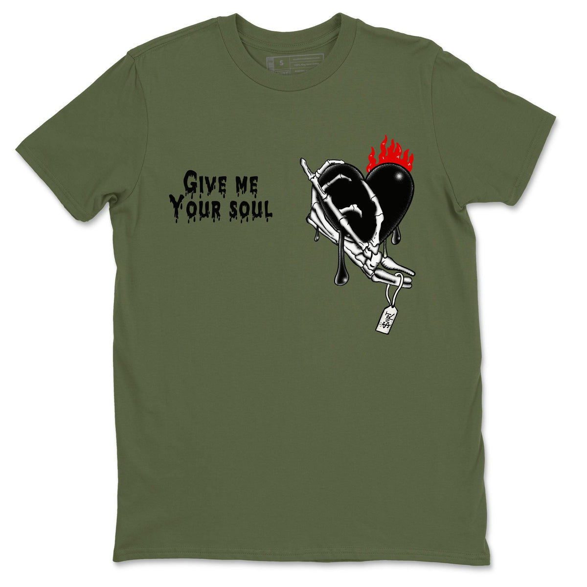 1s Travis Scott Olive shirts to match jordans Give Me Your Soul sneaker match tees Air Jordan 1 Travis Scott Olive Drip Gear Zone unisex cotton Military Green 2 crew neck shirts
