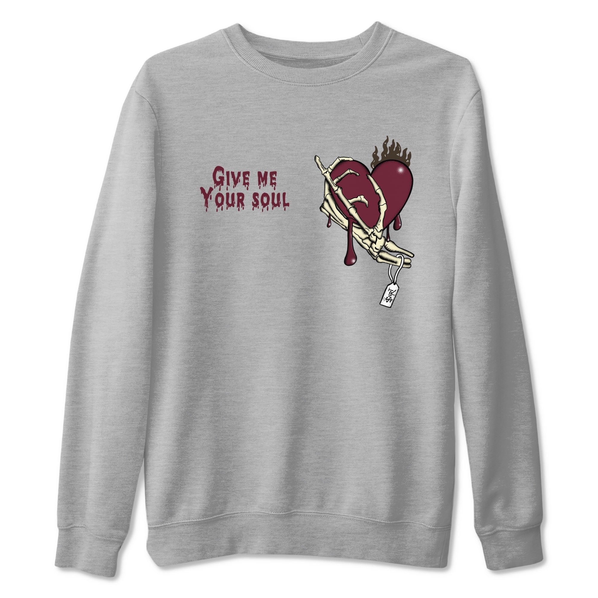 3s A Ma Maniere x Burgundy Crush shirts to match jordans Give Me Your Soul sneaker match tees Air Jordan 3 A Ma Maniere x Burgundy Crush Drip Gear Zone unisex cotton Heather Grey 2 crew neck shirts
