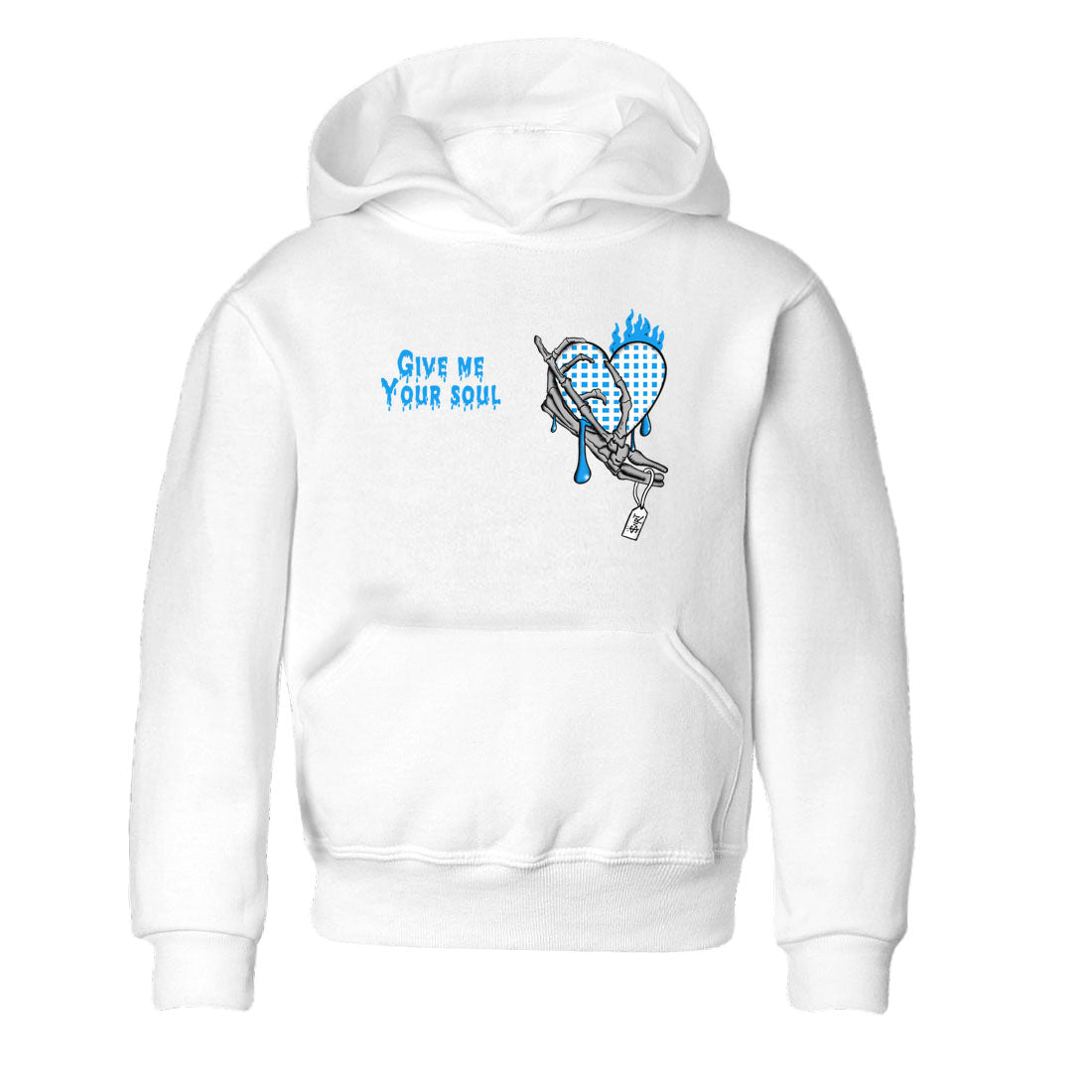 4s Military Blue shirts to match jordans Give Me Your Soul sneaker match tees Air Jordan 4 Military Blue Drip Gear Zone Youth Baby White 2 crew neck shirts